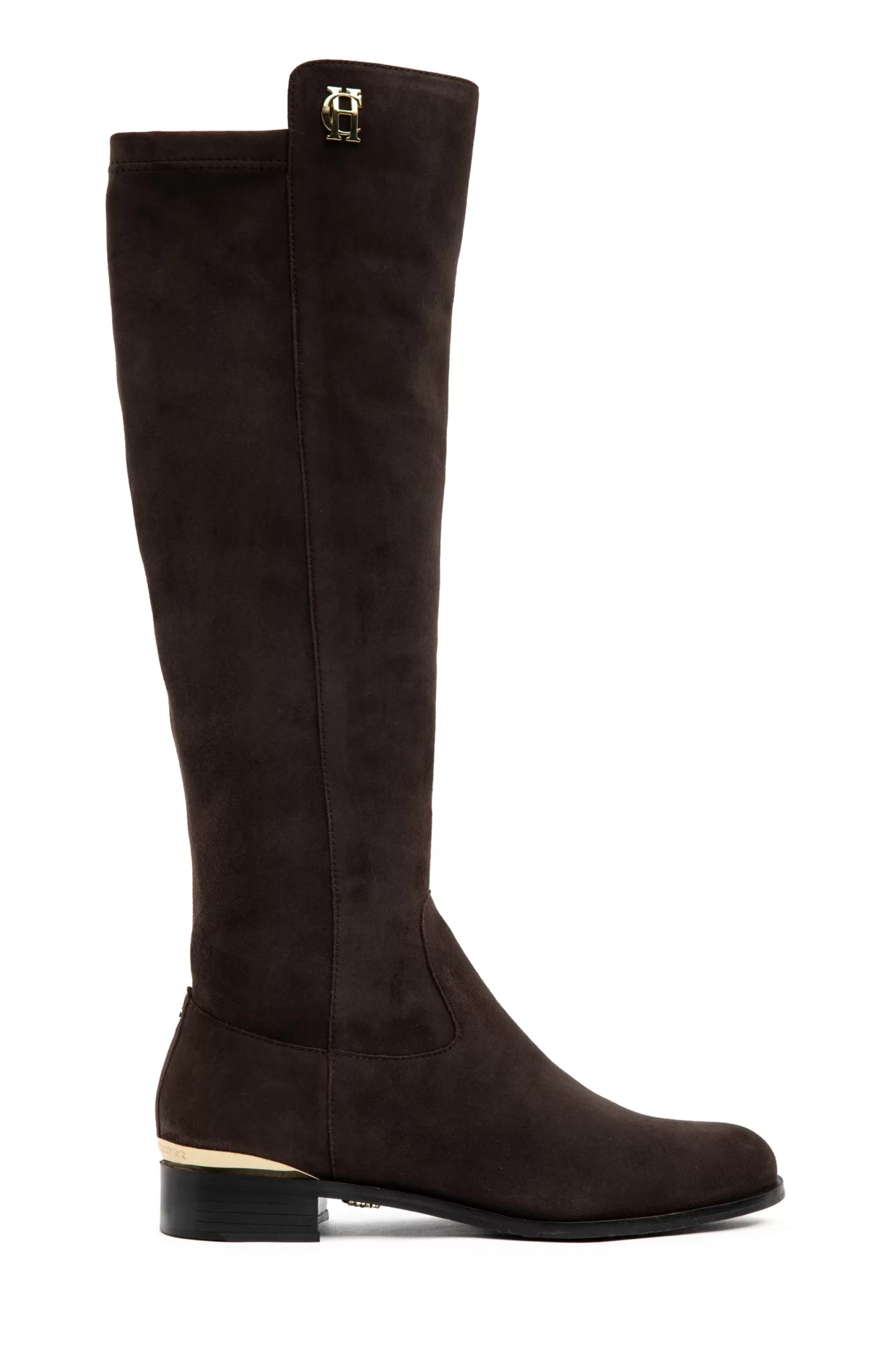 Holland Cooper Boots | Footwear>Albany Knee Boot Chocolate Suede