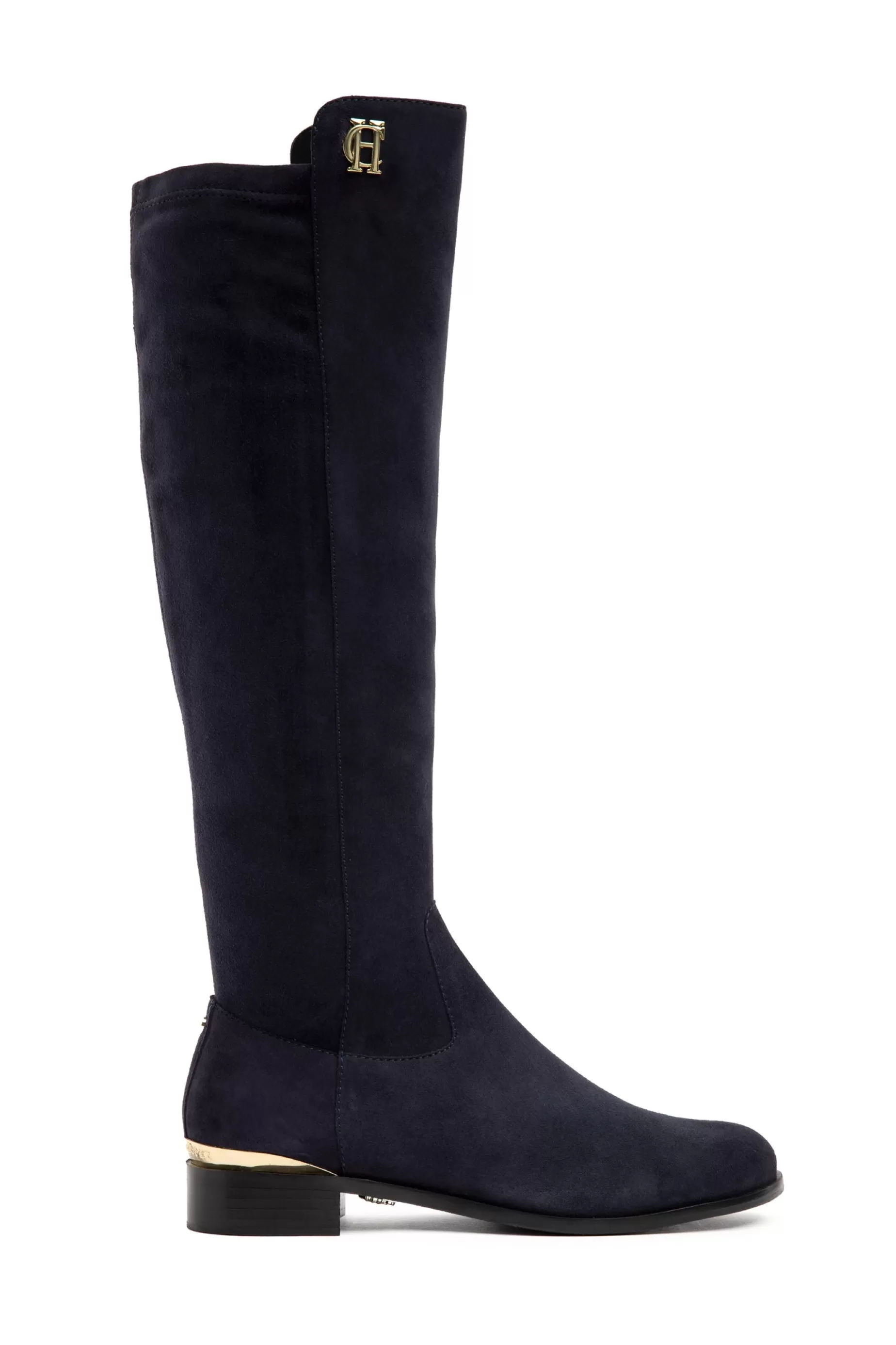 Holland Cooper Gifts For Her | Boots>Albany Knee Boot Ink Navy Suede