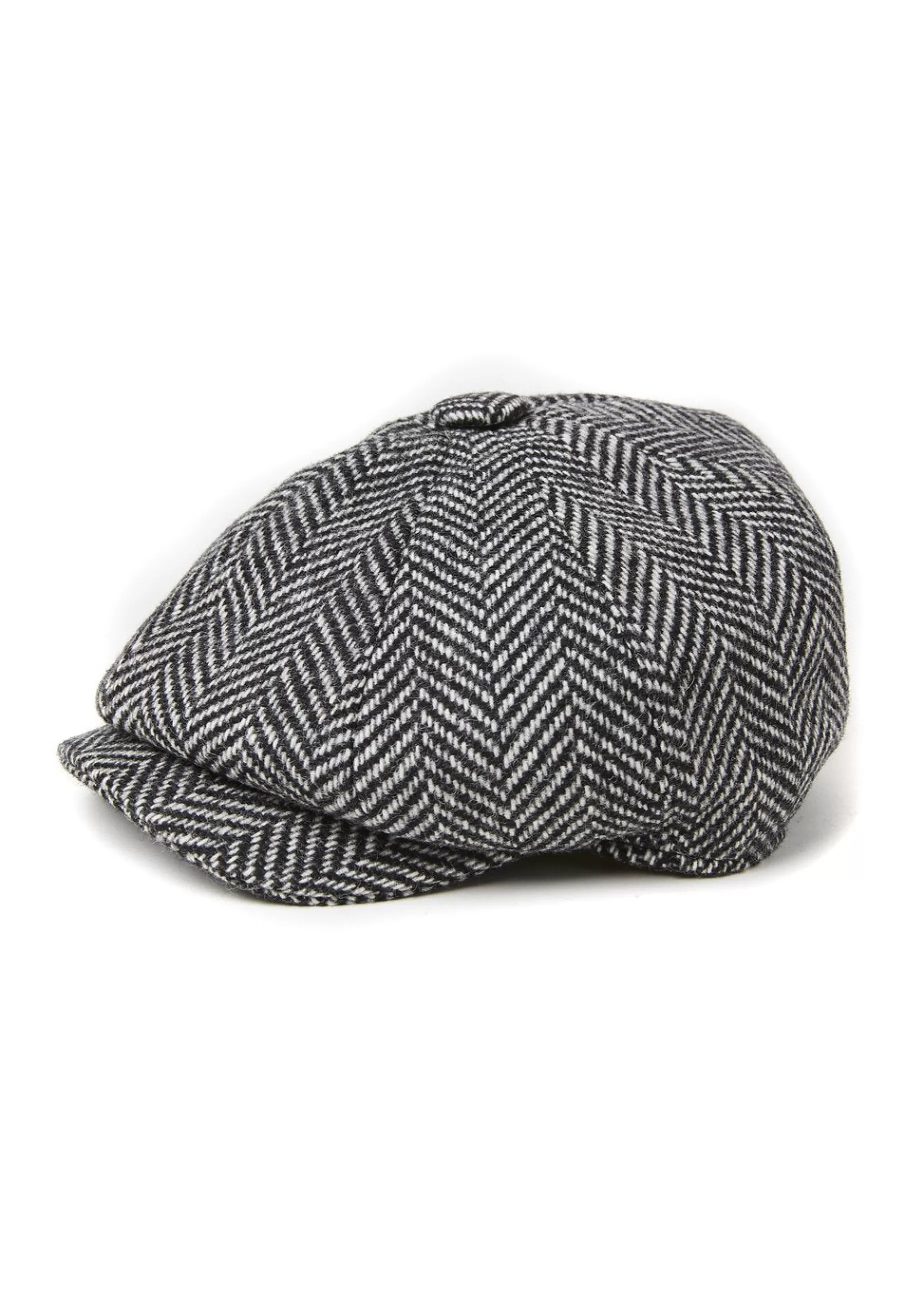 Holland Cooper Gifts For Him | Baker Boys>Baker Boy Cap Wide Tooth Black Herringbone