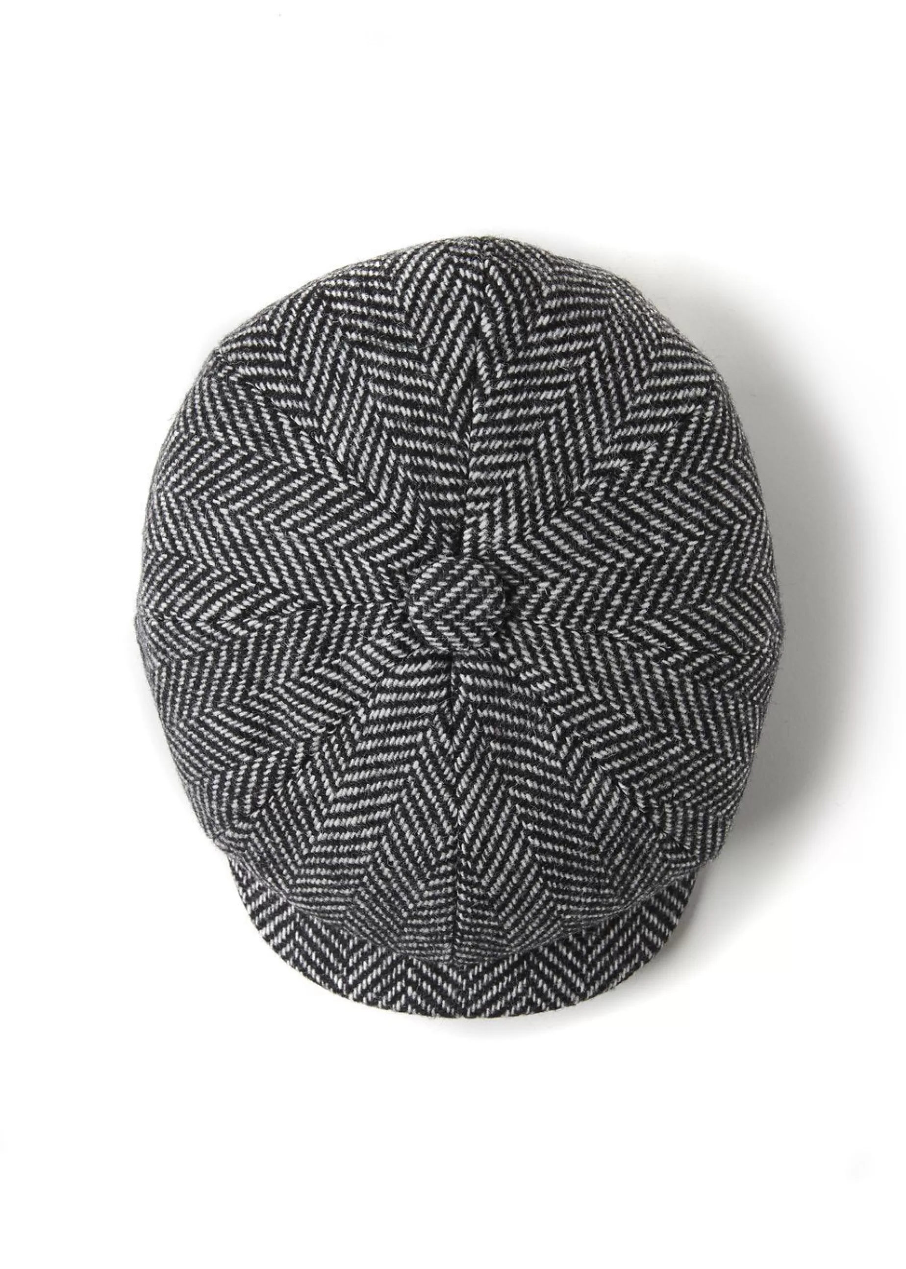 Holland Cooper Gifts For Him | Baker Boys>Baker Boy Cap Wide Tooth Black Herringbone