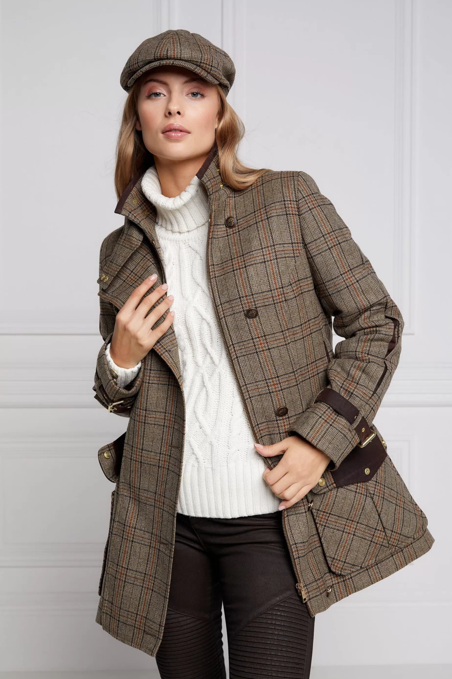 Holland Cooper Coats>Balmoral Field Coat Bourbon Tweed