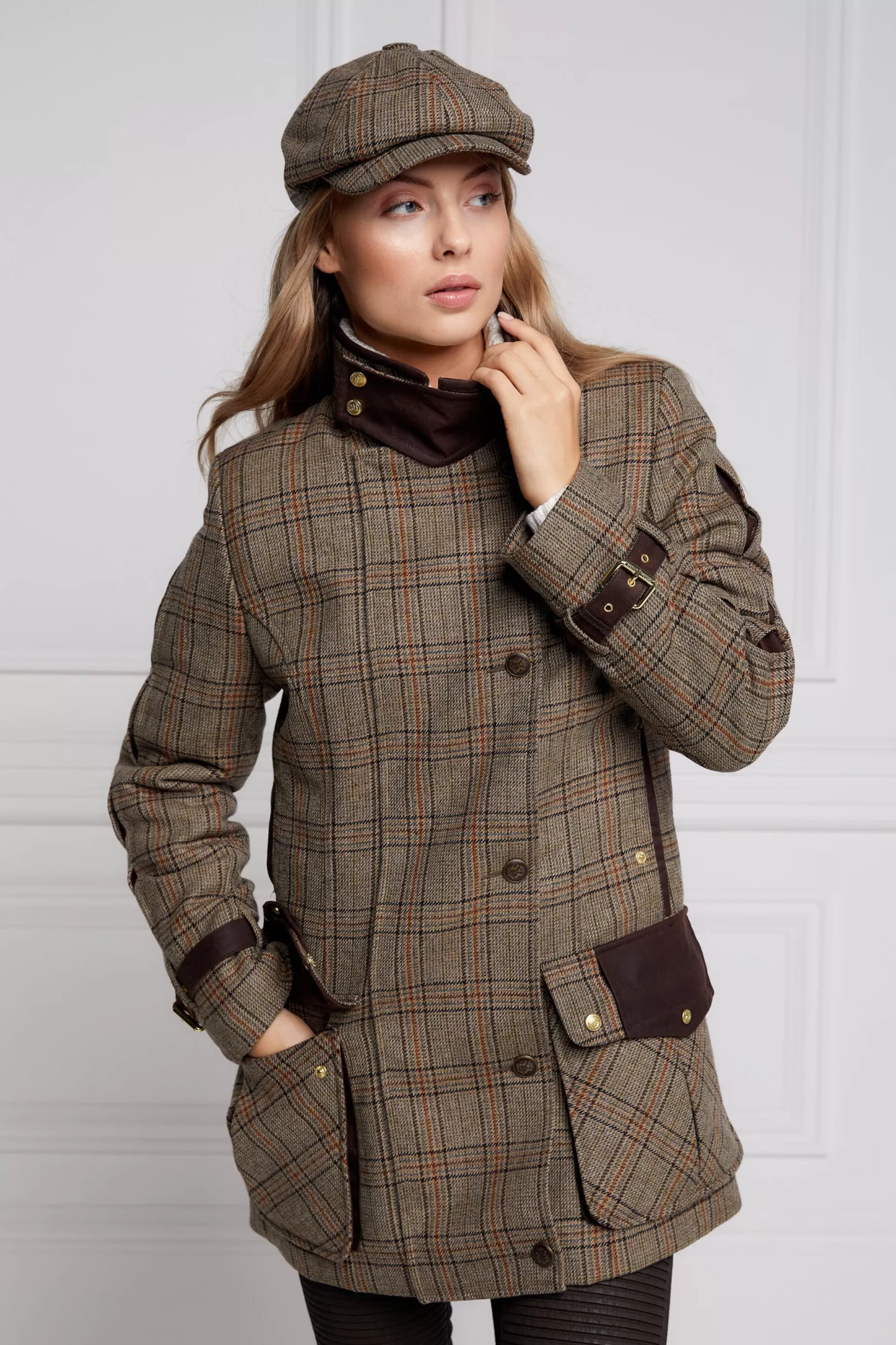 Holland Cooper Coats>Balmoral Field Coat Bourbon Tweed