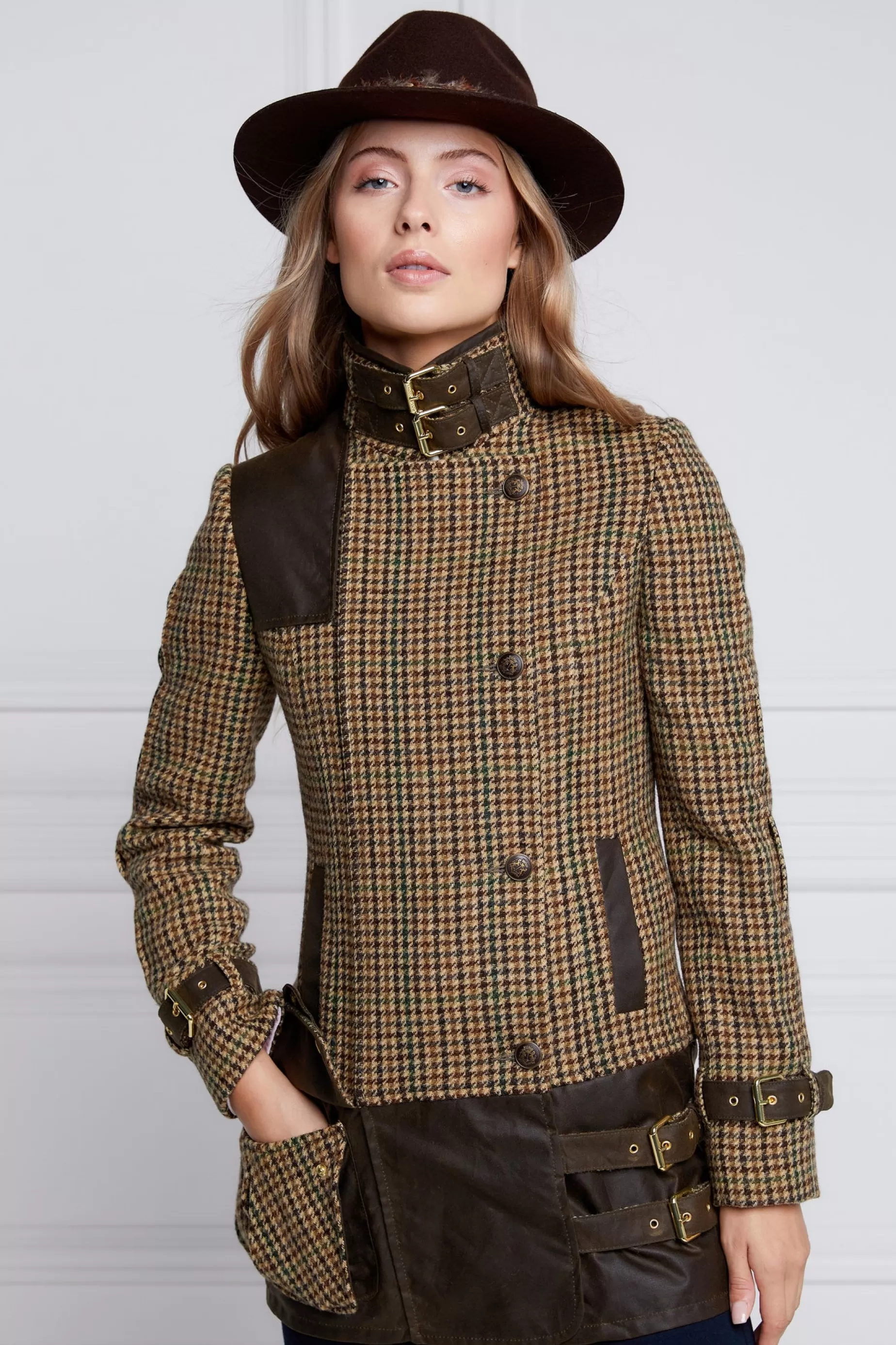 Holland Cooper Jackets>Balmoral Field Jacket Hailes Green Tweed