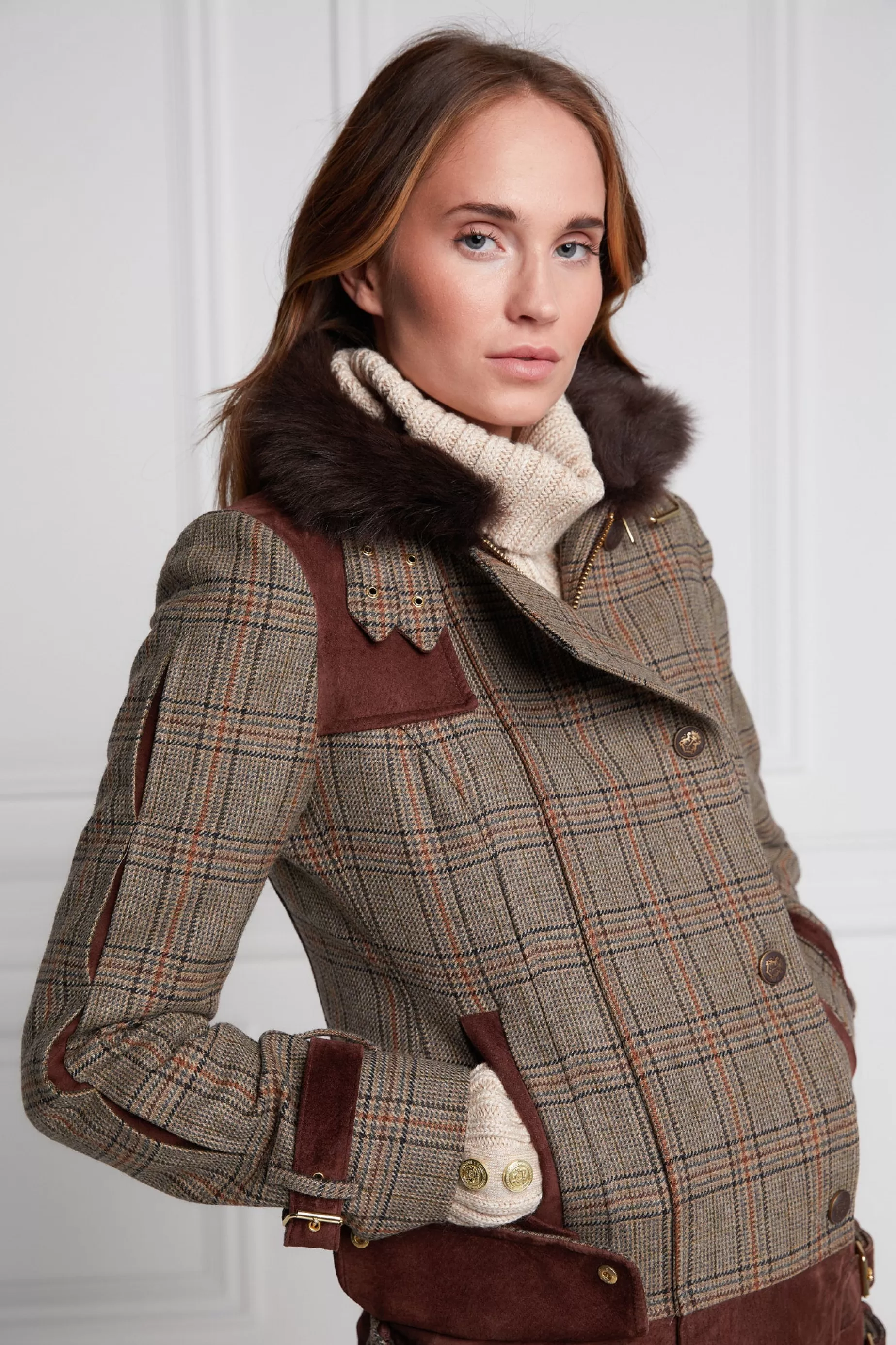 Holland Cooper Jackets>Balmoral Field Jacket Bourbon Tweed