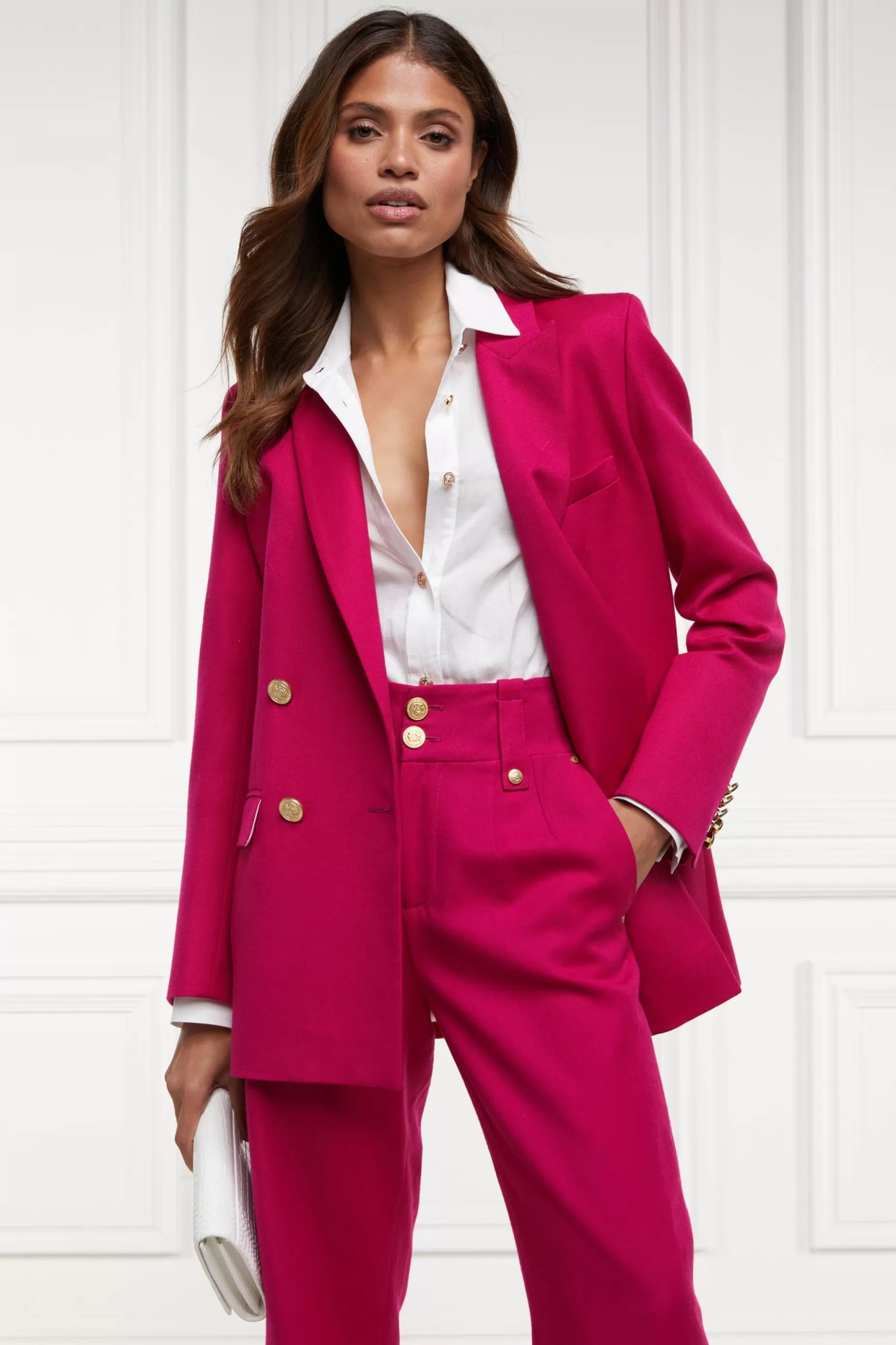 Holland Cooper Gifts For Her | Blazers>Belgravia Blazer Hot Pink Barathea