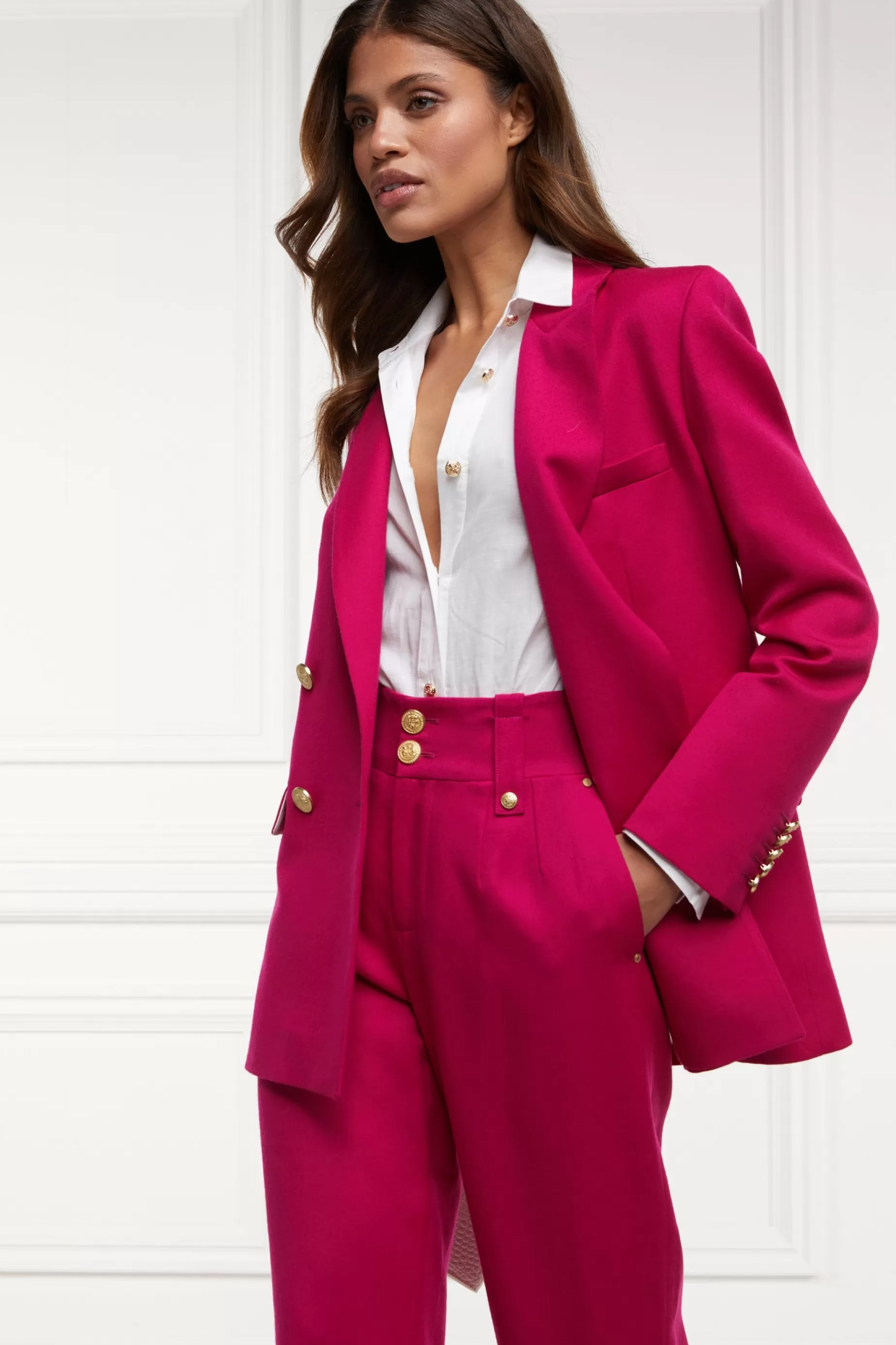 Holland Cooper Gifts For Her | Blazers>Belgravia Blazer Hot Pink Barathea