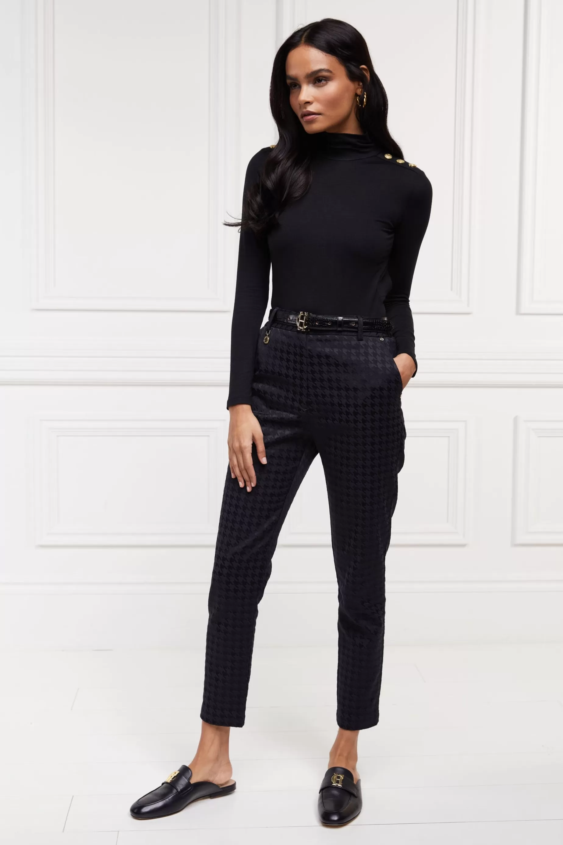 Holland Cooper Trousers | Workwear Wardrobe>Bexley Tailored Trouser Houndstooth Jacquard