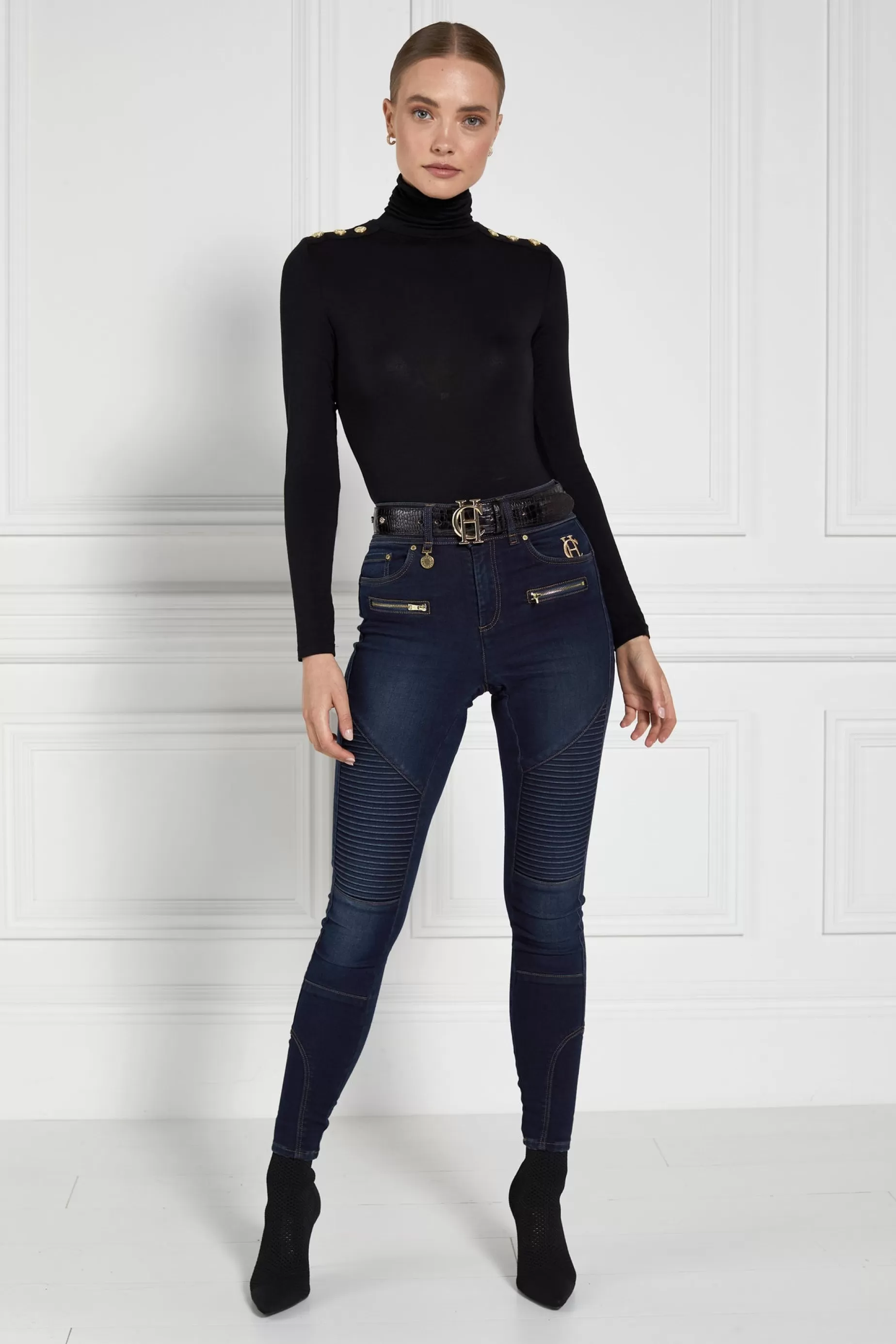 Holland Cooper Jeans>Biker Jean Deep Indigo