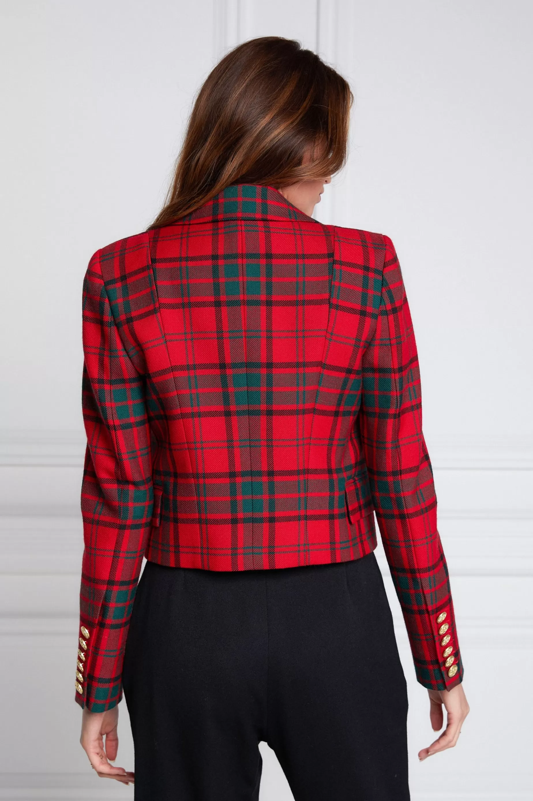 Holland Cooper Blazers | Jackets>Brompton Jacket Red Tartan