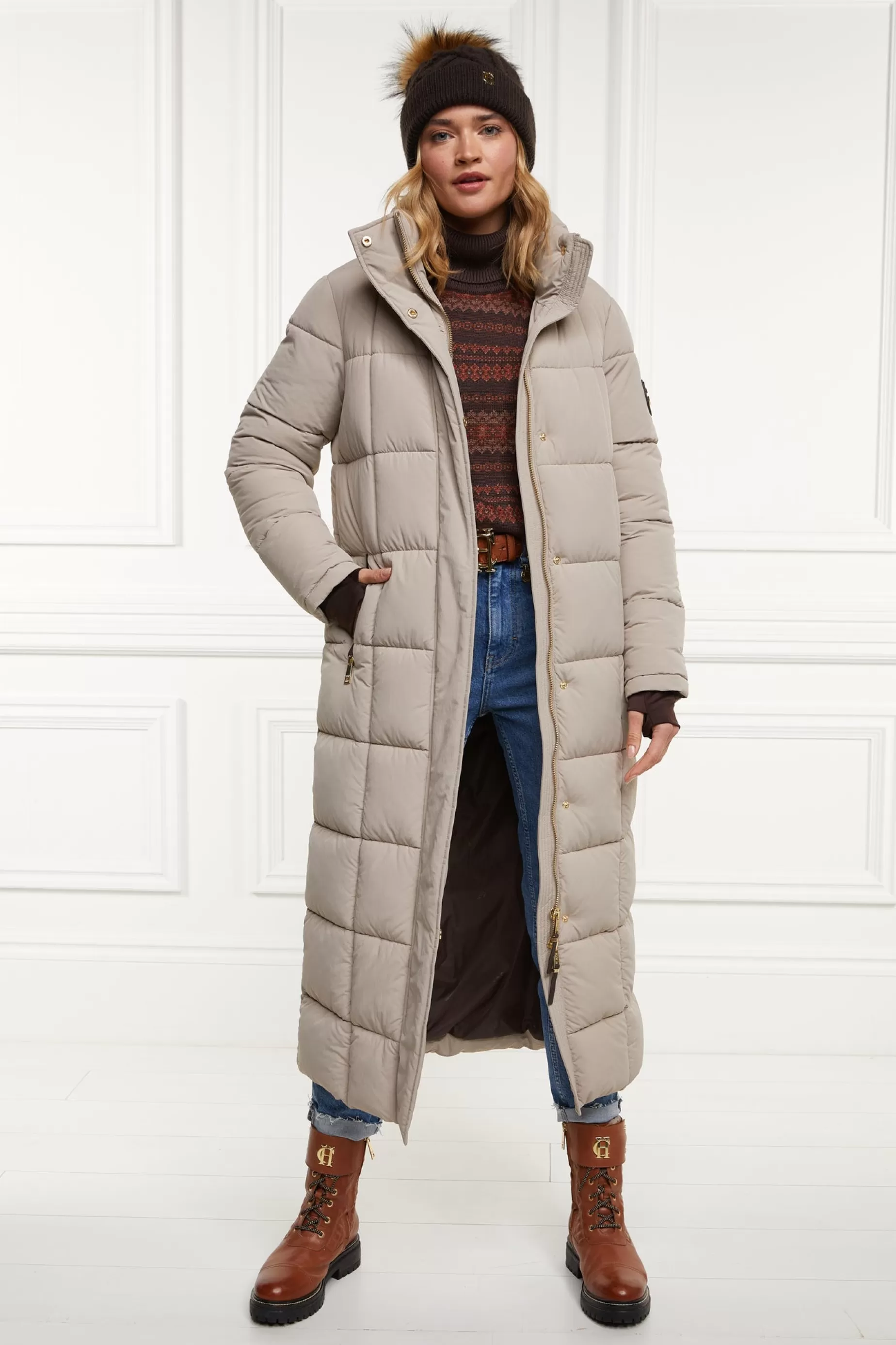 Holland Cooper Coats | Country Collection>Carrington Longline Coat Stone