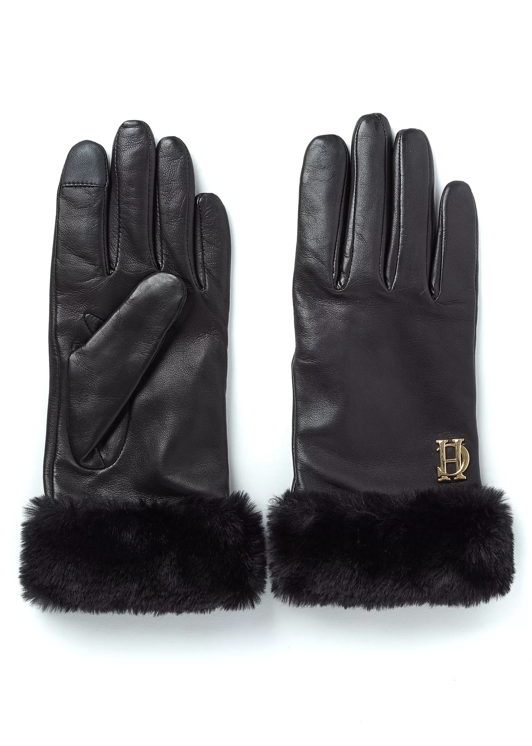 Holland Cooper Accessories | Shop Women>Cashmere Lined Faux Trim Leather Gloves