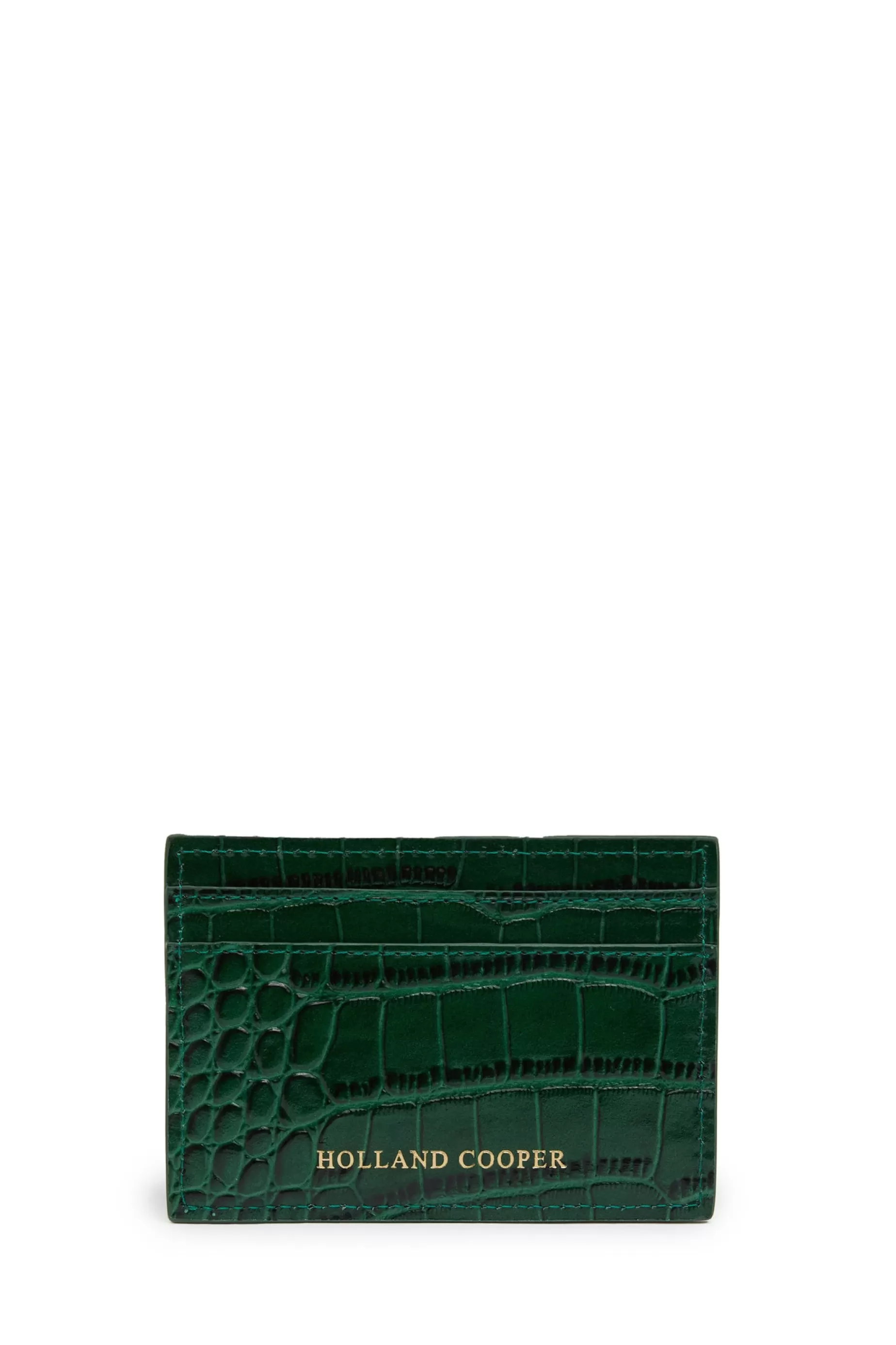 Holland Cooper Gifts For Him | Small Leather Goods>Chelsea Card Holder Emerald Croc