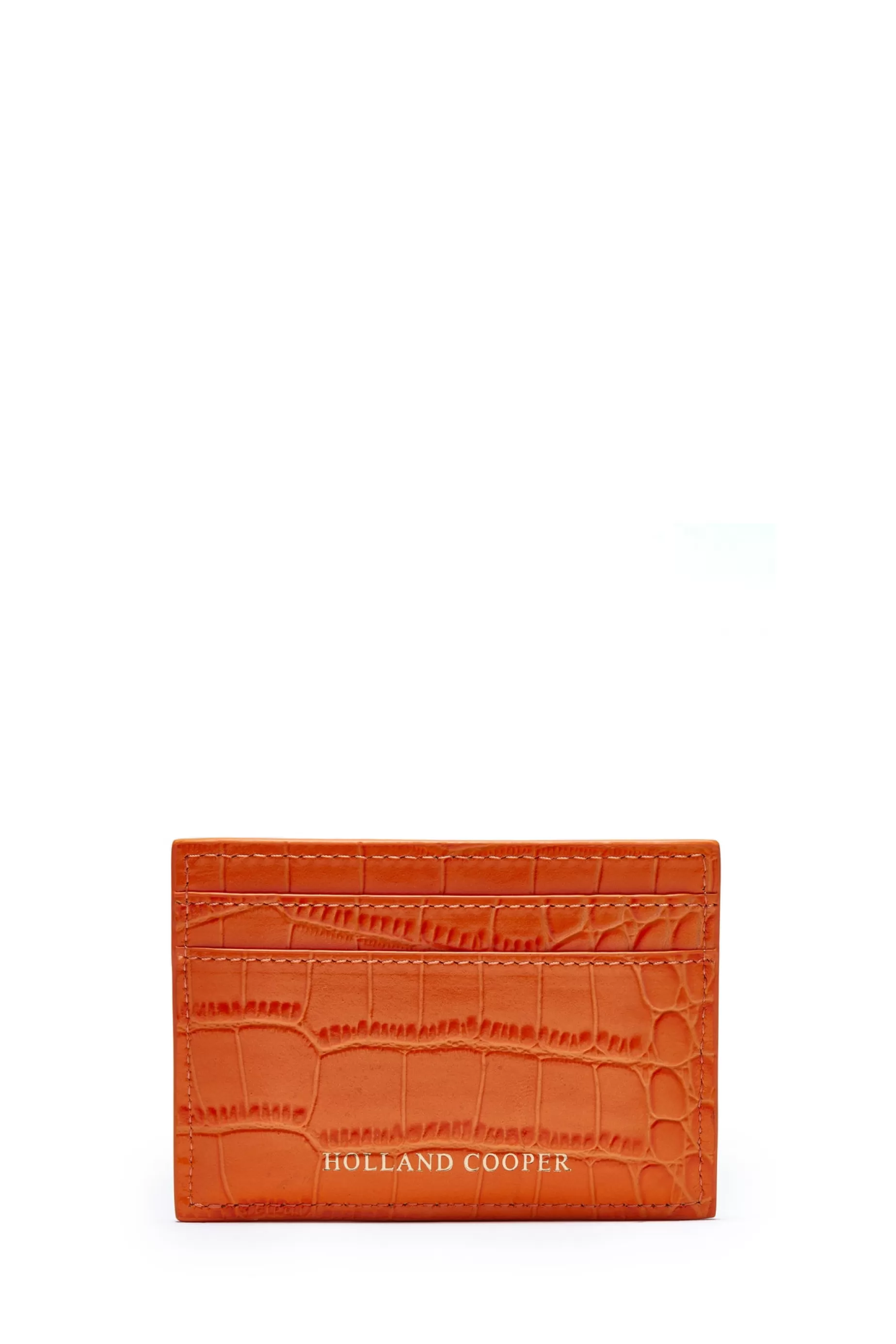 Holland Cooper Small Leather Goods | Small Leather Goods>Chelsea Card Holder Orange Croc