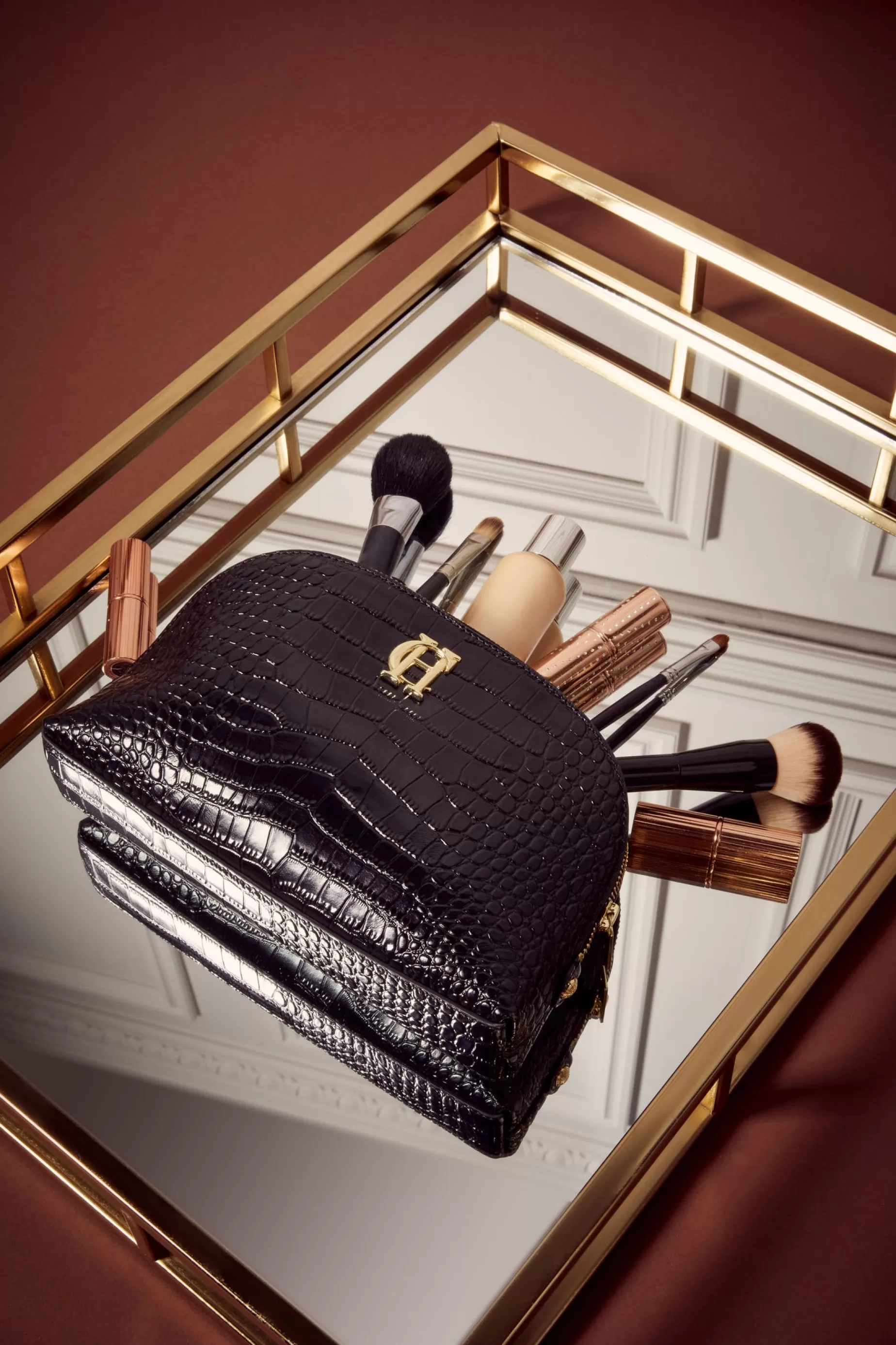 Holland Cooper The Perfect Gesture | Gifts For Her>Chelsea Makeup Bag Black Croc