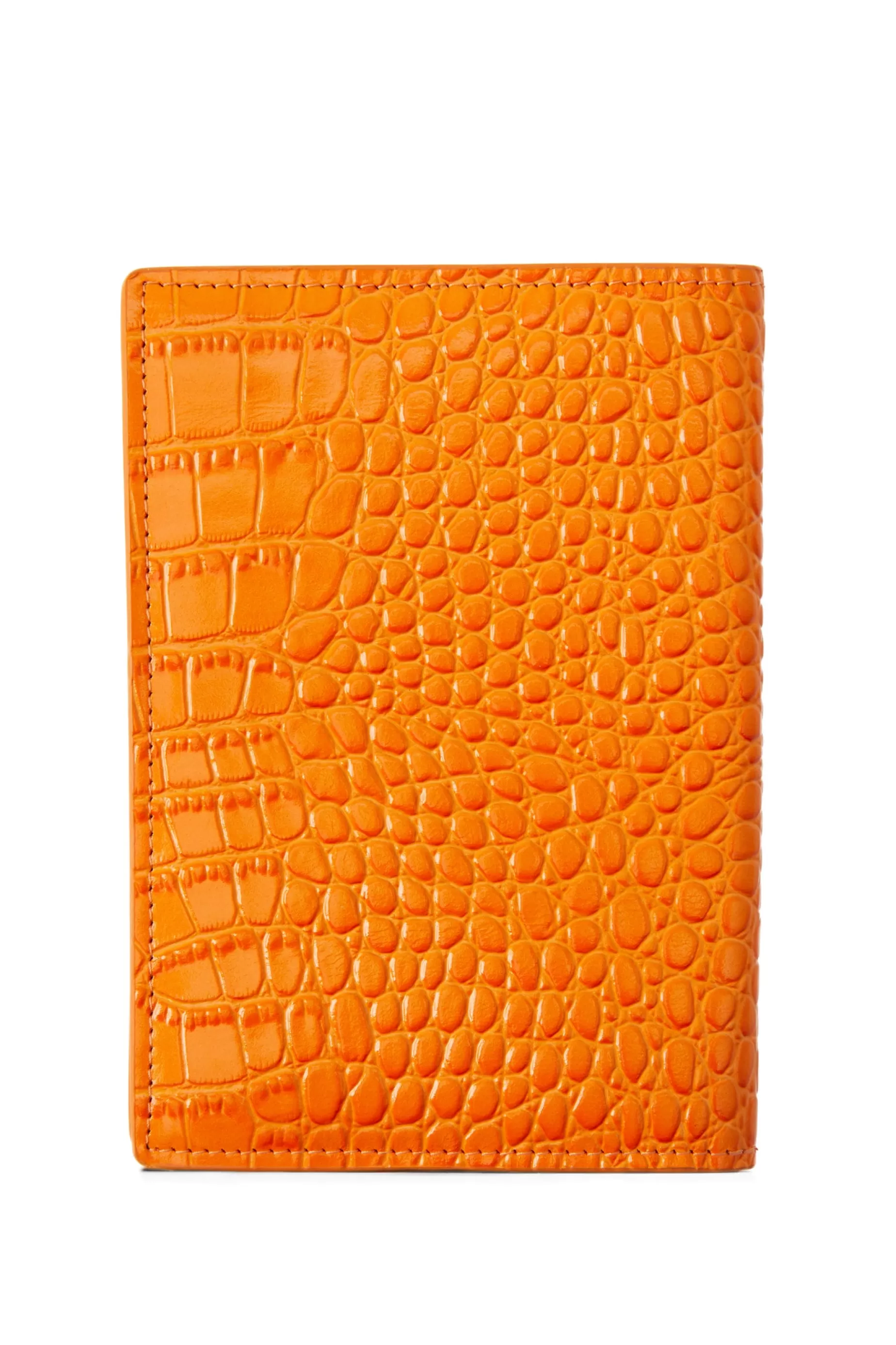 Holland Cooper Small Leather Goods | Small Leather Goods>Chelsea Passport Holder Orange Croc