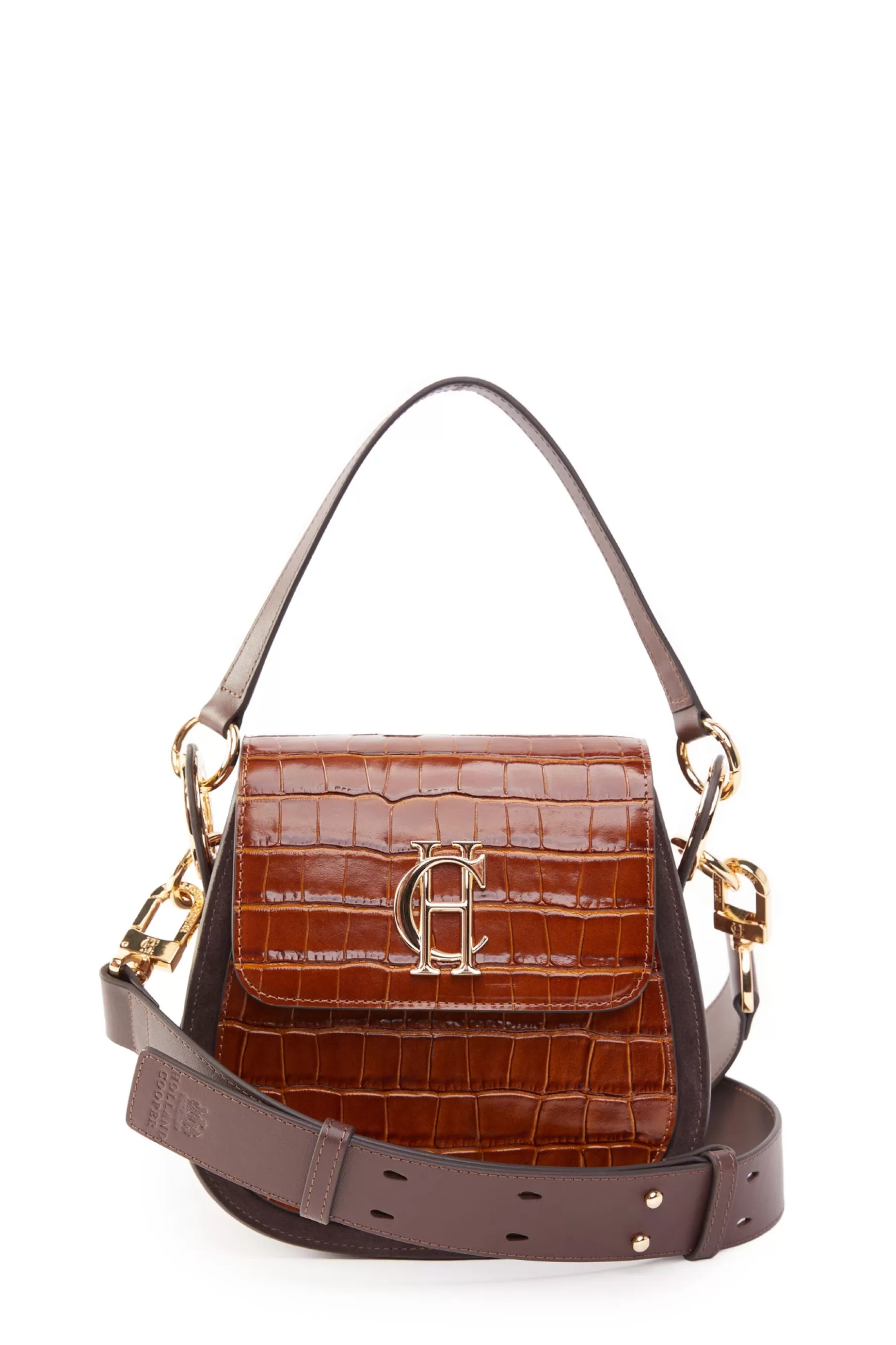 Holland Cooper Crossbody Bags | Bags>Chelsea Saddle Bag Tan Croc