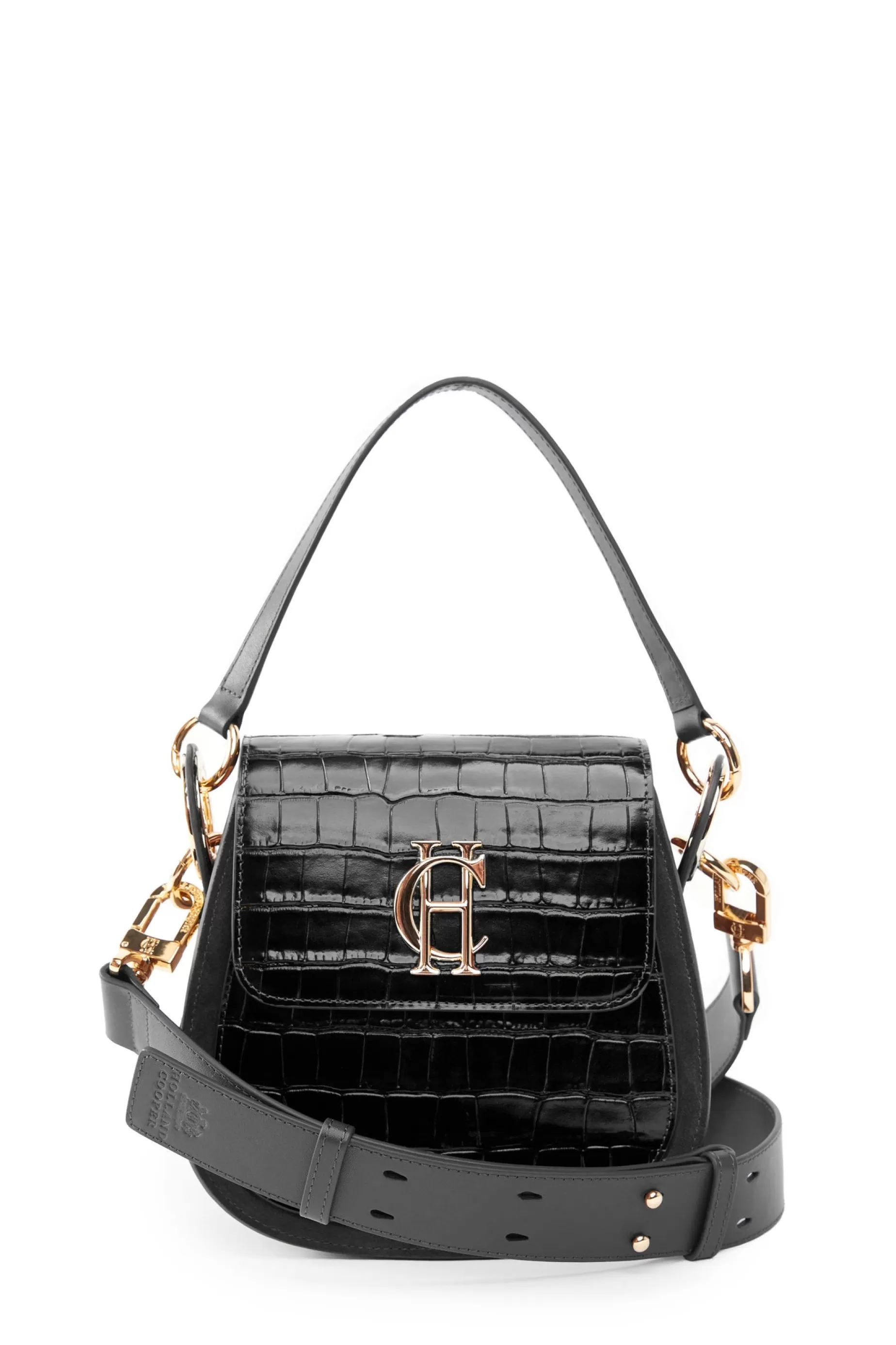 Holland Cooper Crossbody Bags | Bags>Chelsea Saddle Bag Black Croc