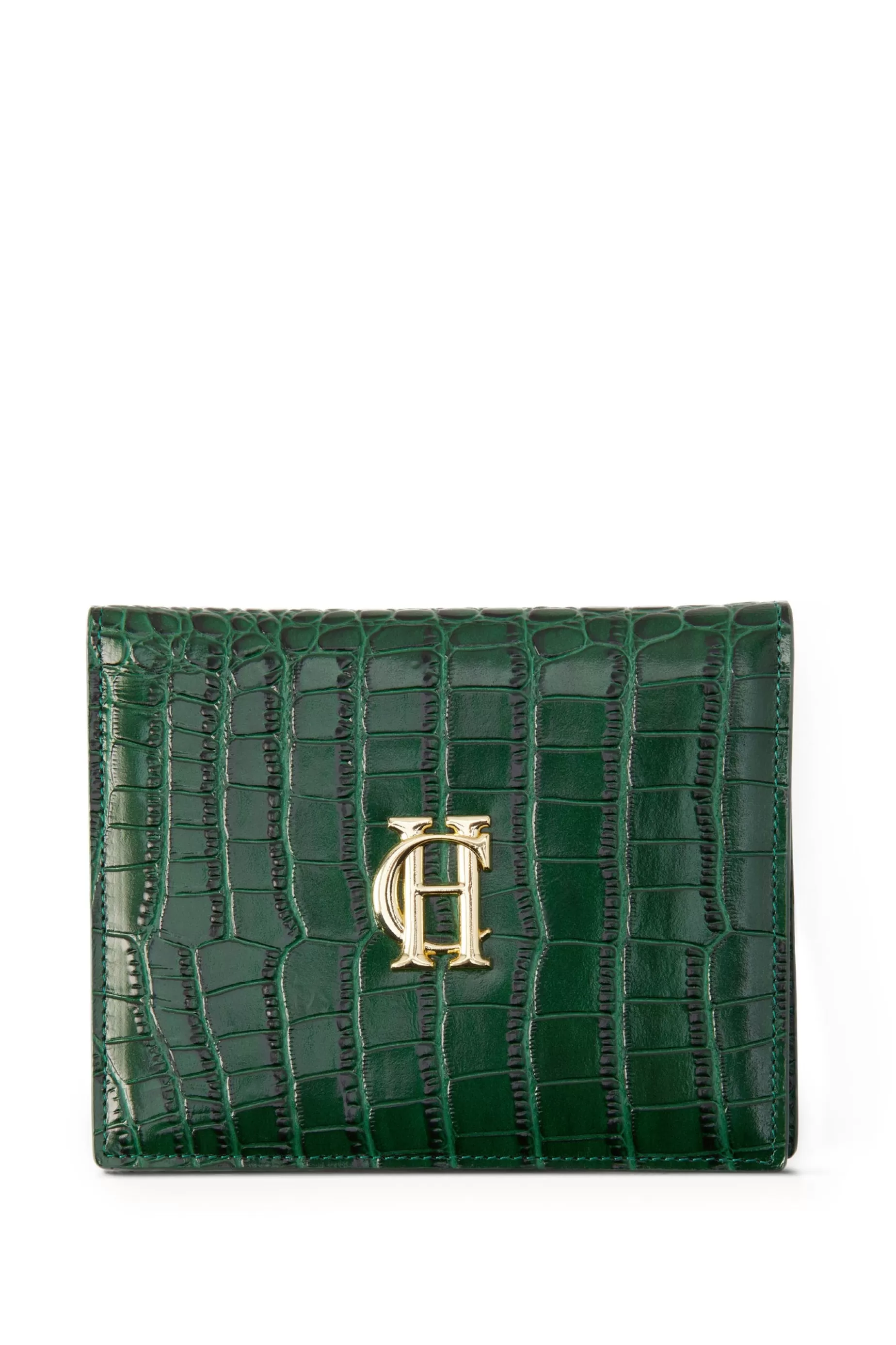 Holland Cooper Gifts For Him | Small Leather Goods>Chelsea Wallet Emerald Croc