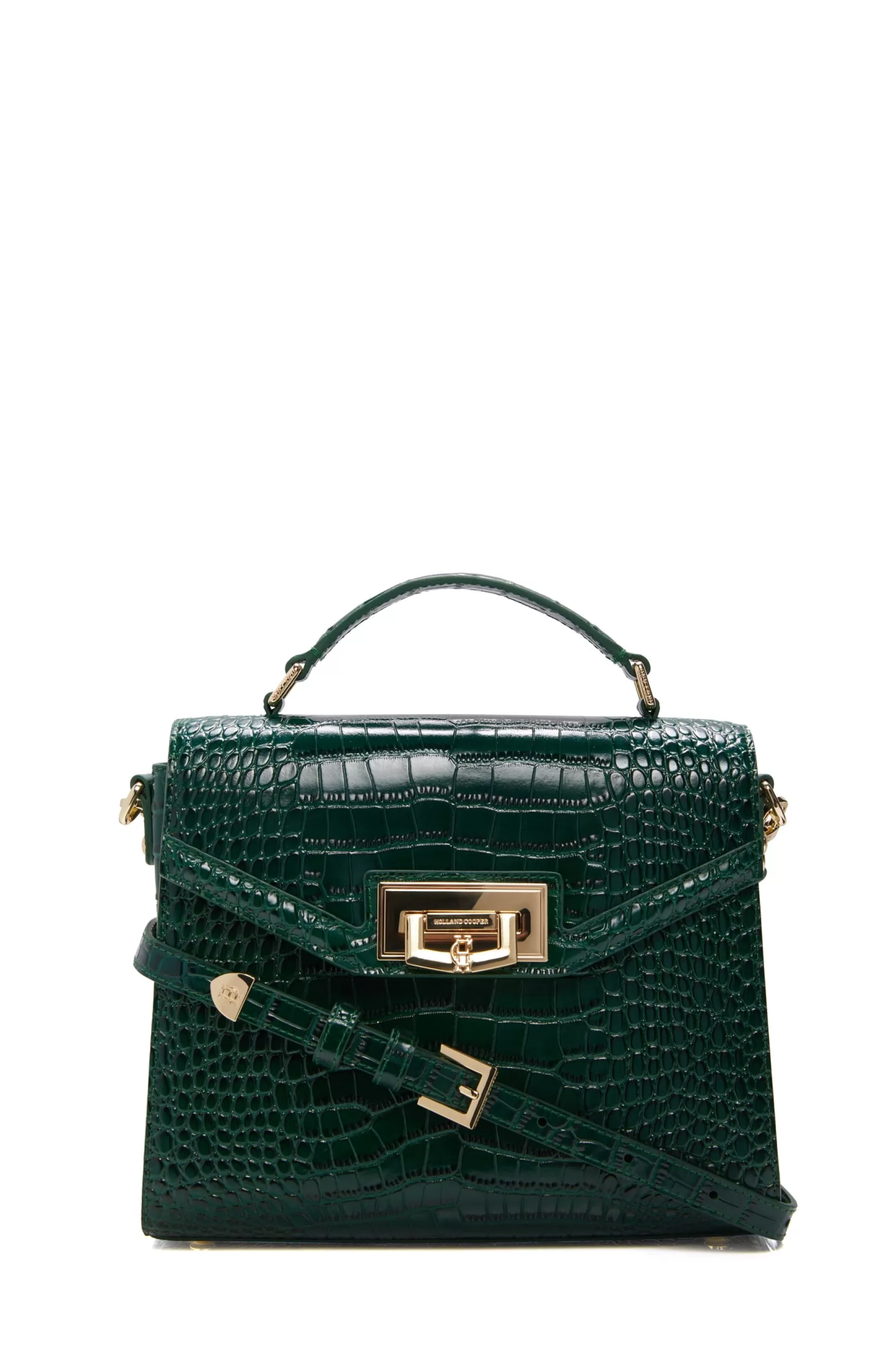 Holland Cooper The Perfect Gesture | Crossbody Bags>Cheltenham Bag Emerald Croc