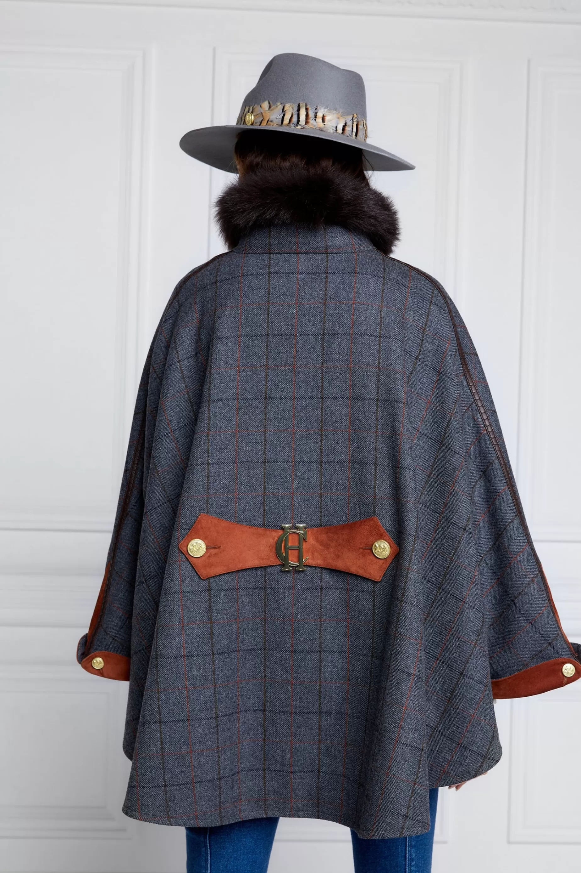 Holland Cooper Capes | In Stock Tailoring>Chiltern Cape Mid Blue Check