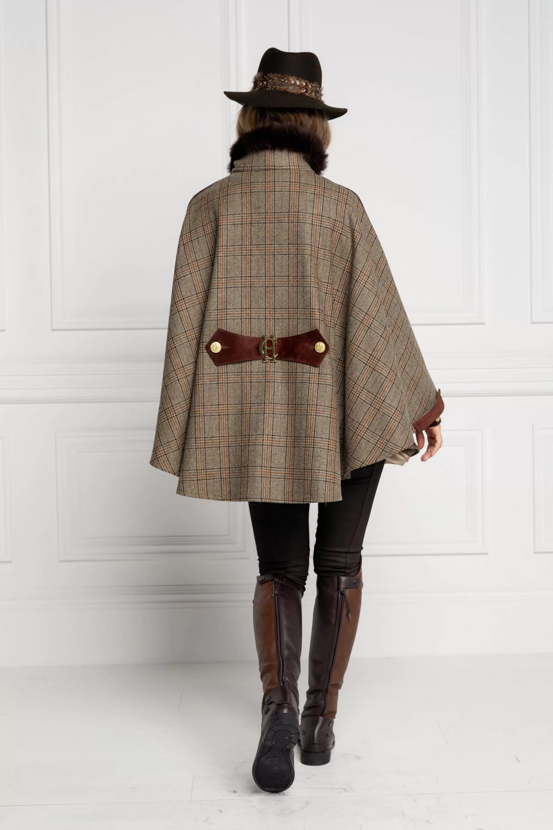 Holland Cooper Capes>Chiltern Cape Bourbon Tweed