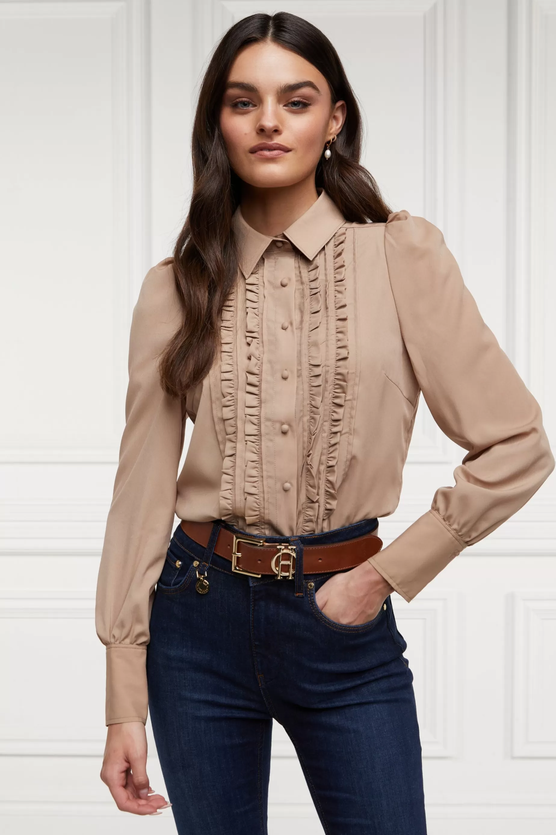 Holland Cooper Shirts & Blouses>Clarissa Shirt Caramel