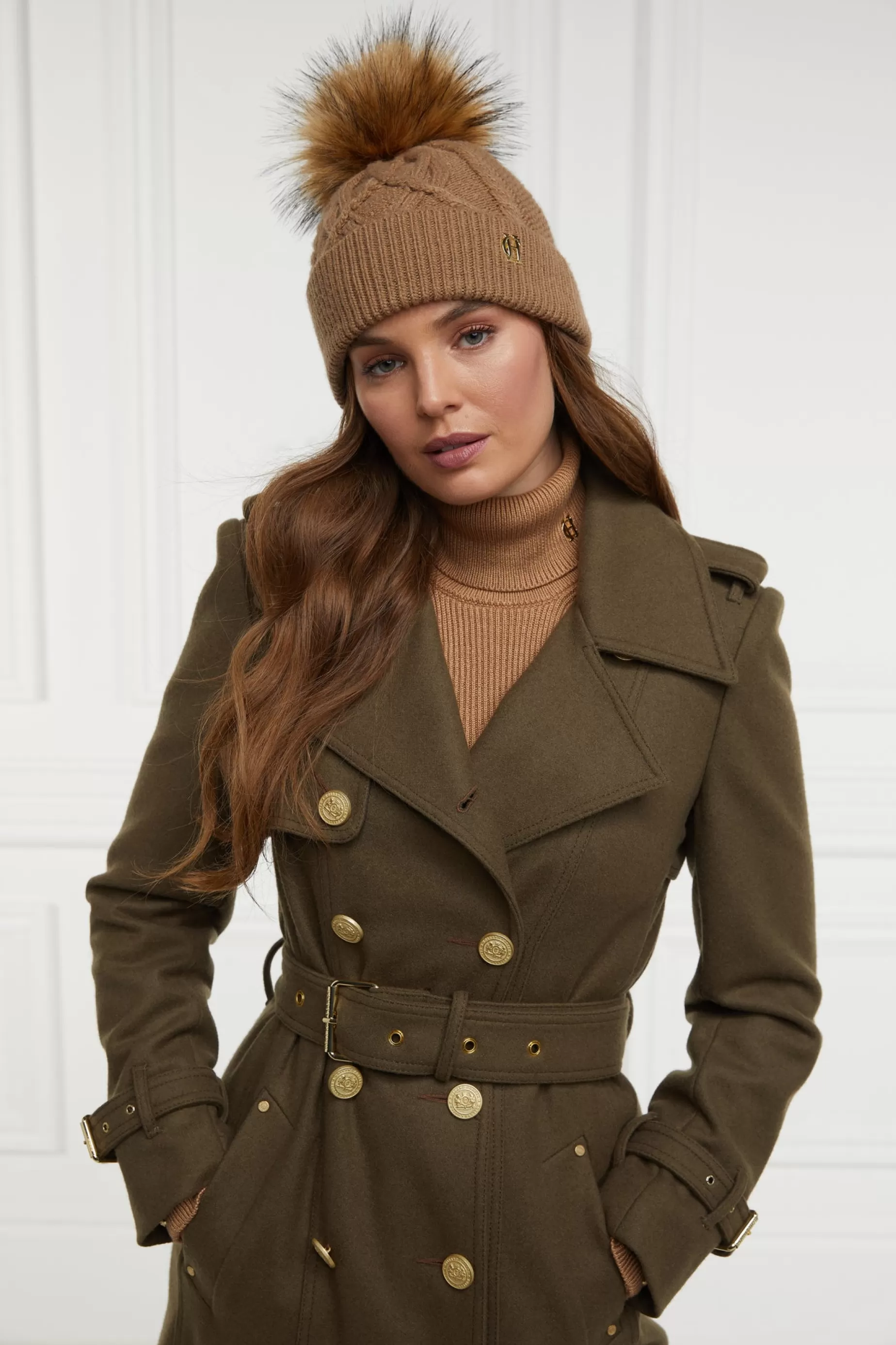 Holland Cooper Hats & Headbands | Hats & Headbands>Cortina Bobble Hat Caramel