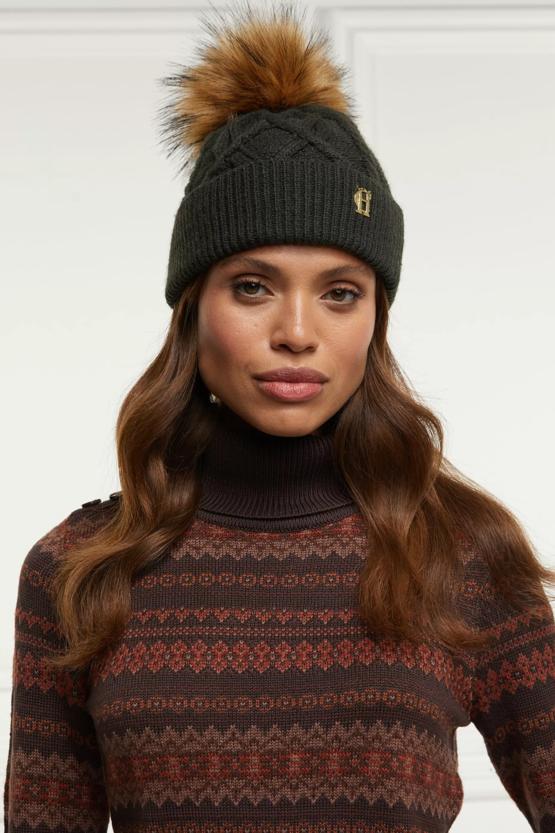 Holland Cooper Accessories | Shop Women>Cortina Bobble Hat Fern Green