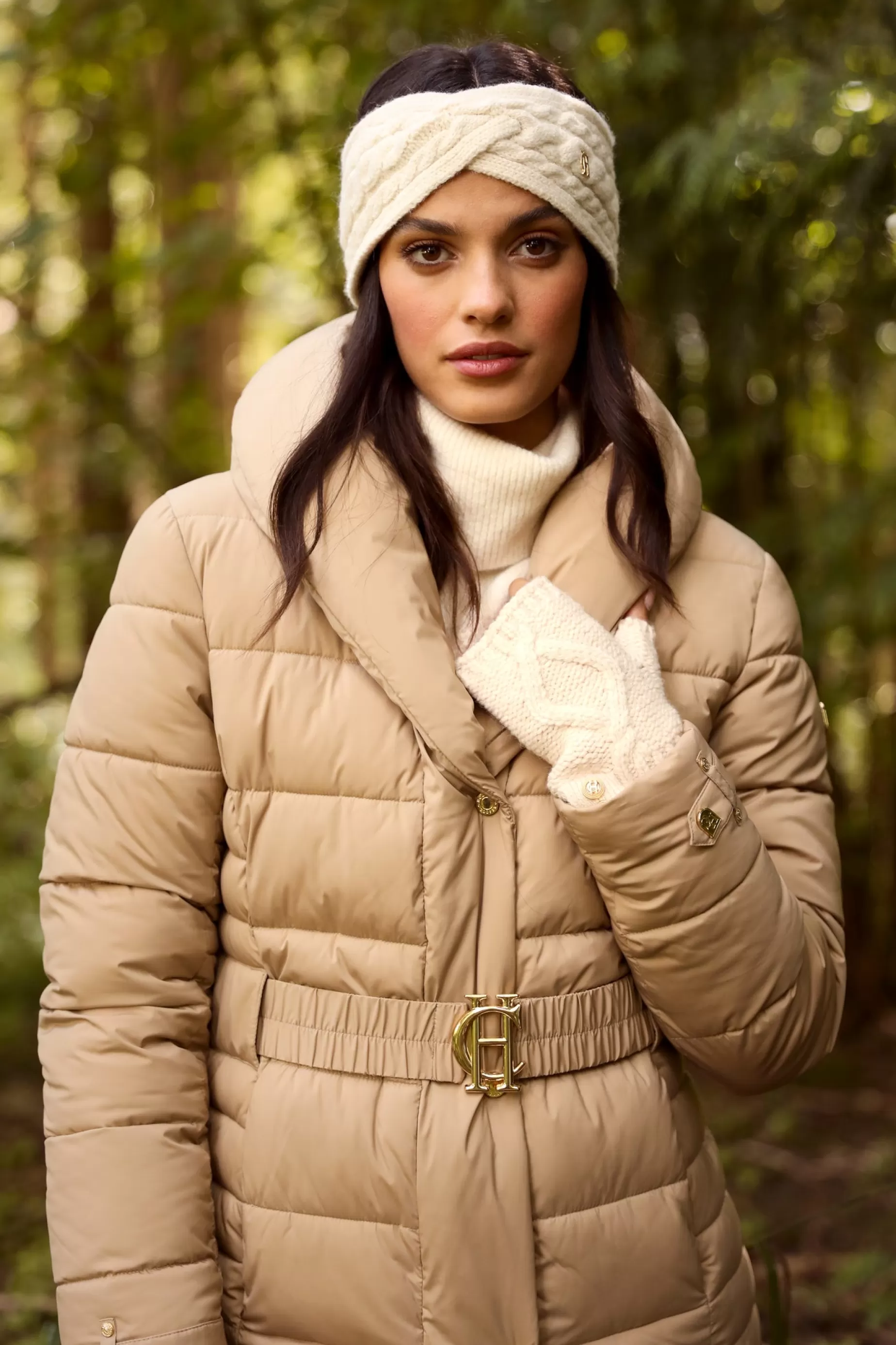 Holland Cooper Gifts For Her | Accessories>Cortina Fingerless Gloves Oatmeal