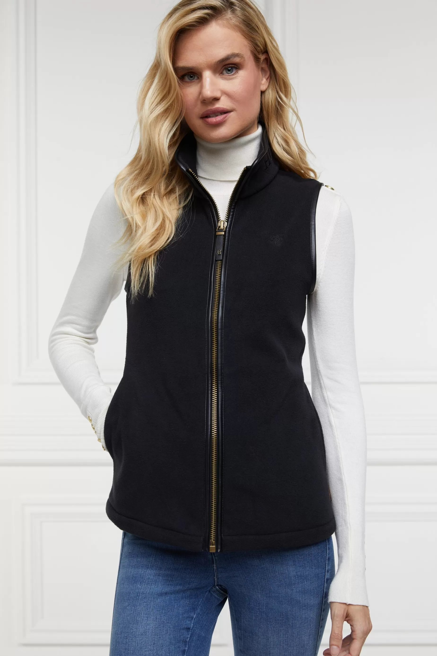 Holland Cooper Gilets | Shop By Product>Country Fleece Gilet Black