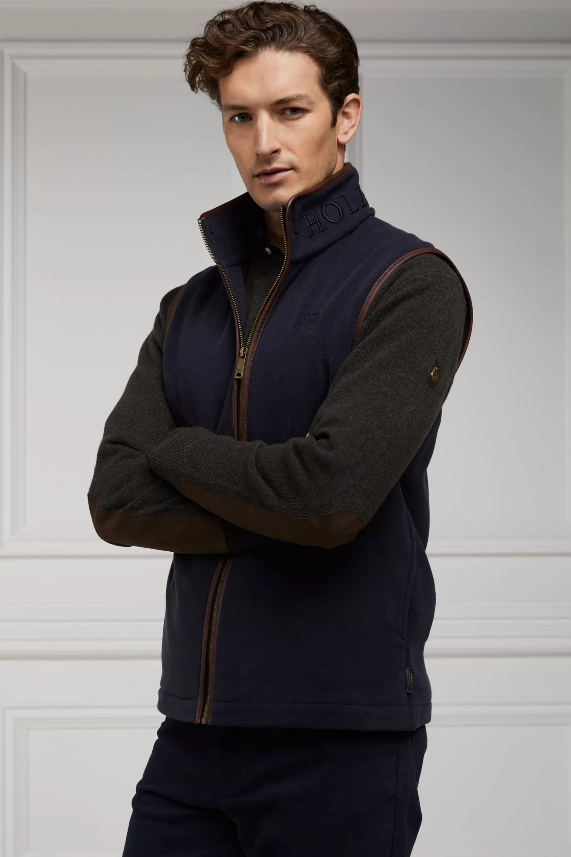 Holland Cooper Gifts For Him | Fleeces>Country Fleece Gilet Ink Navy