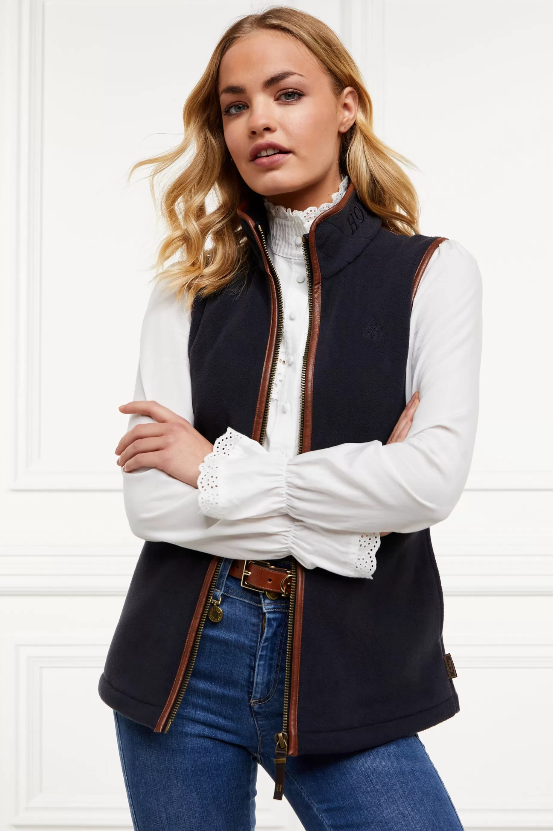 Holland Cooper Gifts For Her | Bestsellers>Country Fleece Gilet Ink Navy