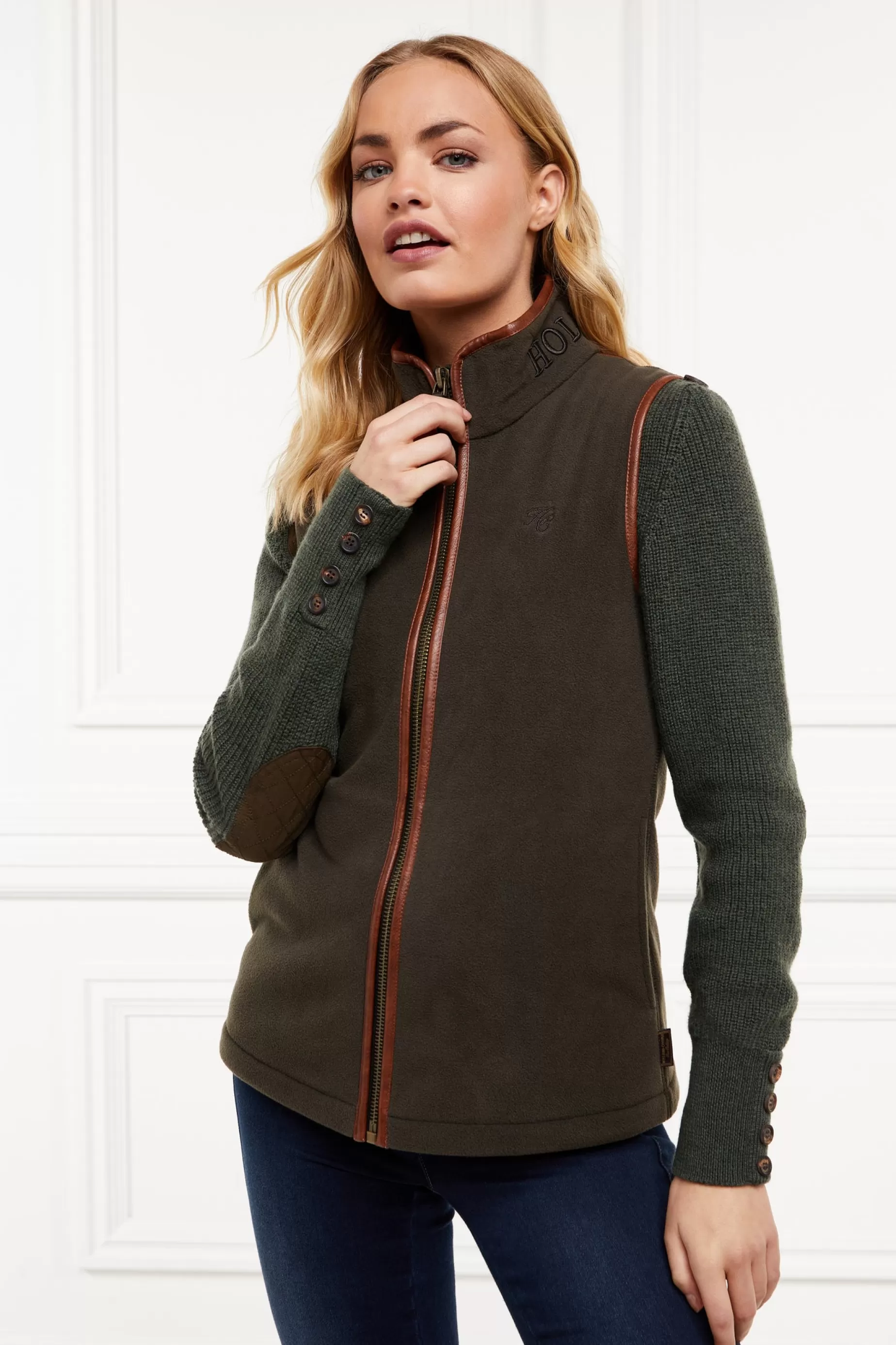 Holland Cooper Gifts For Her | Shop By Product>Country Fleece Gilet Khaki