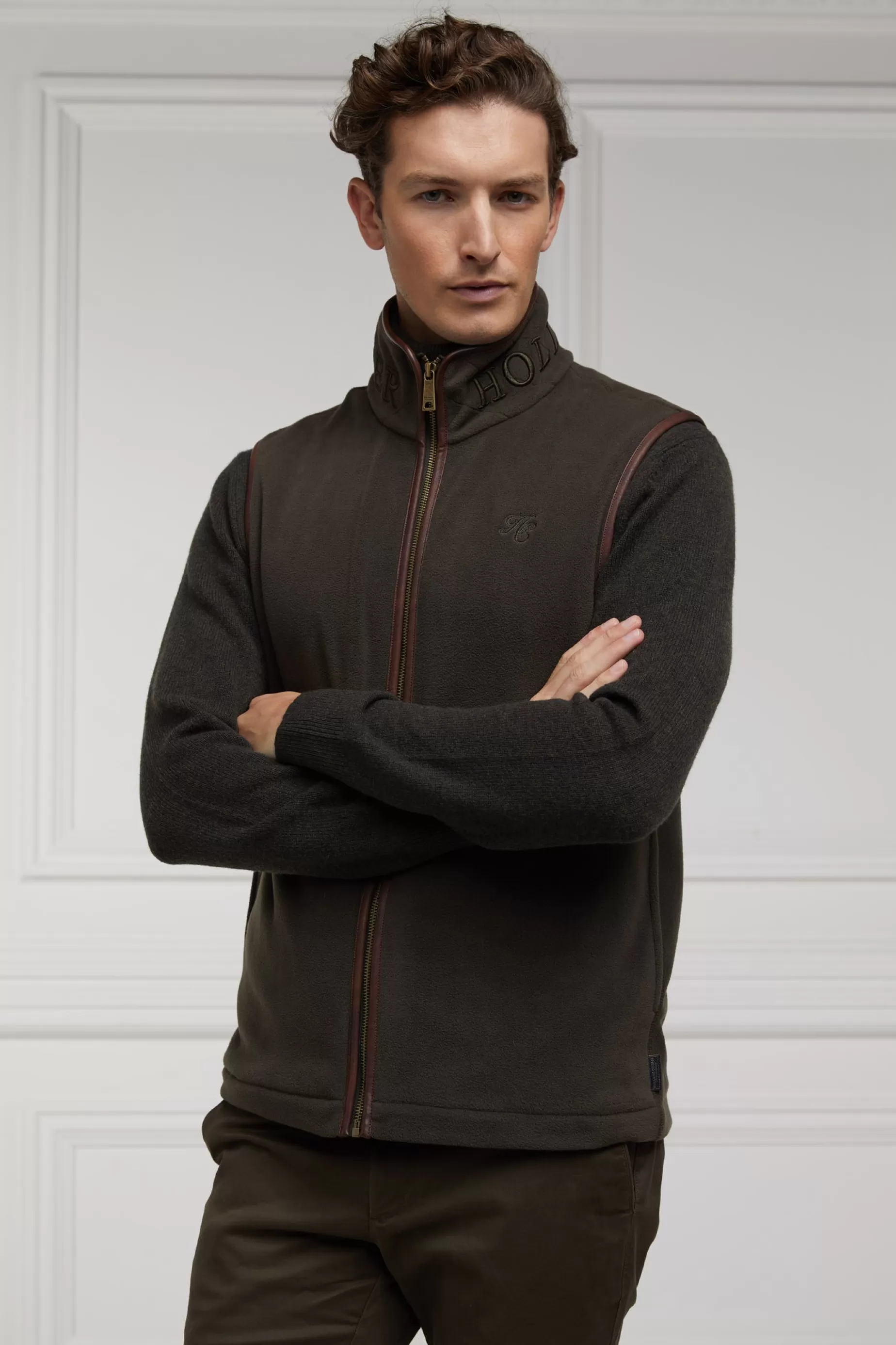 Holland Cooper Fleeces | Gilets>Country Fleece Gilet Khaki