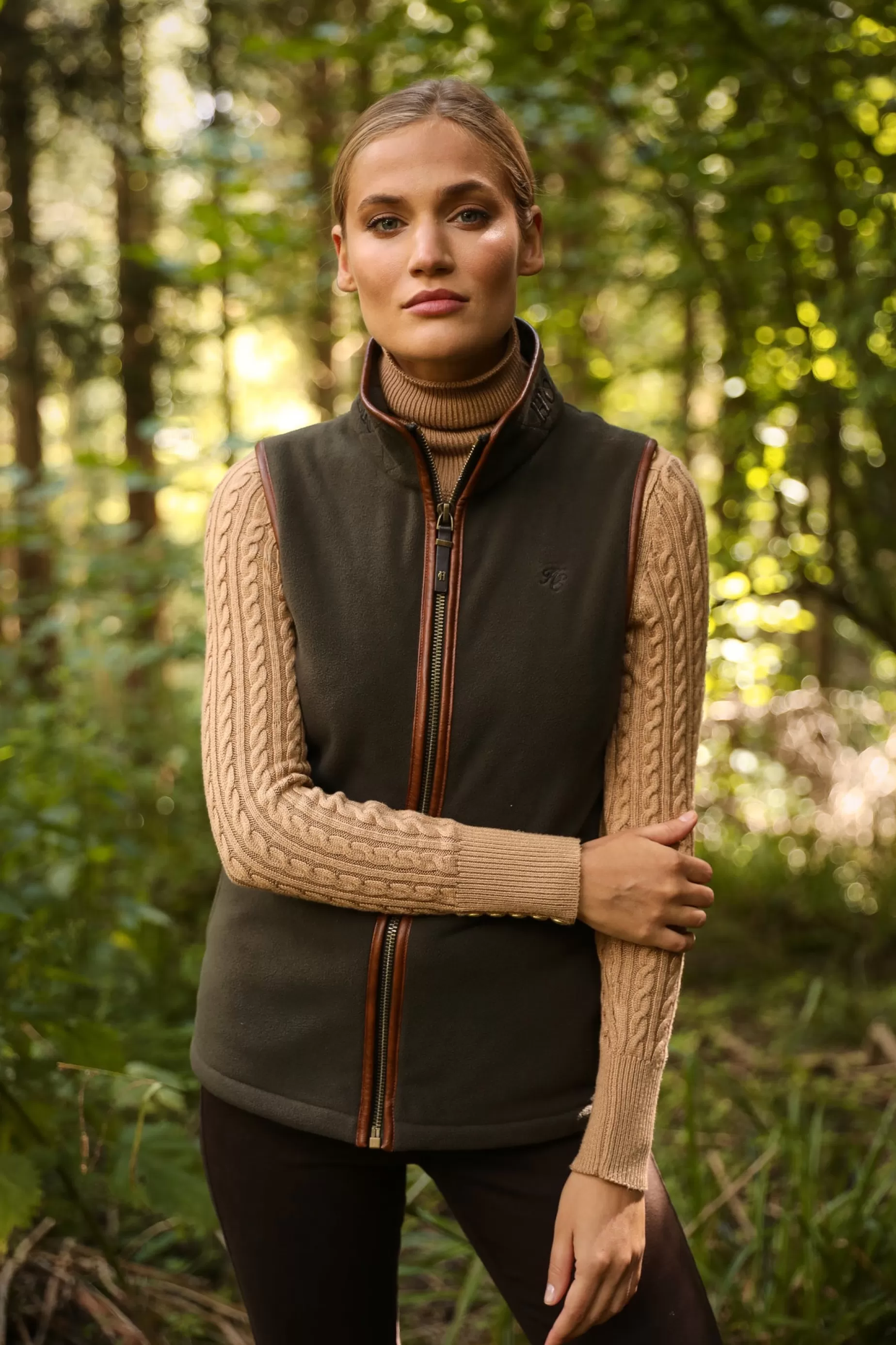 Holland Cooper Gifts For Her | Shop By Product>Country Fleece Gilet Khaki