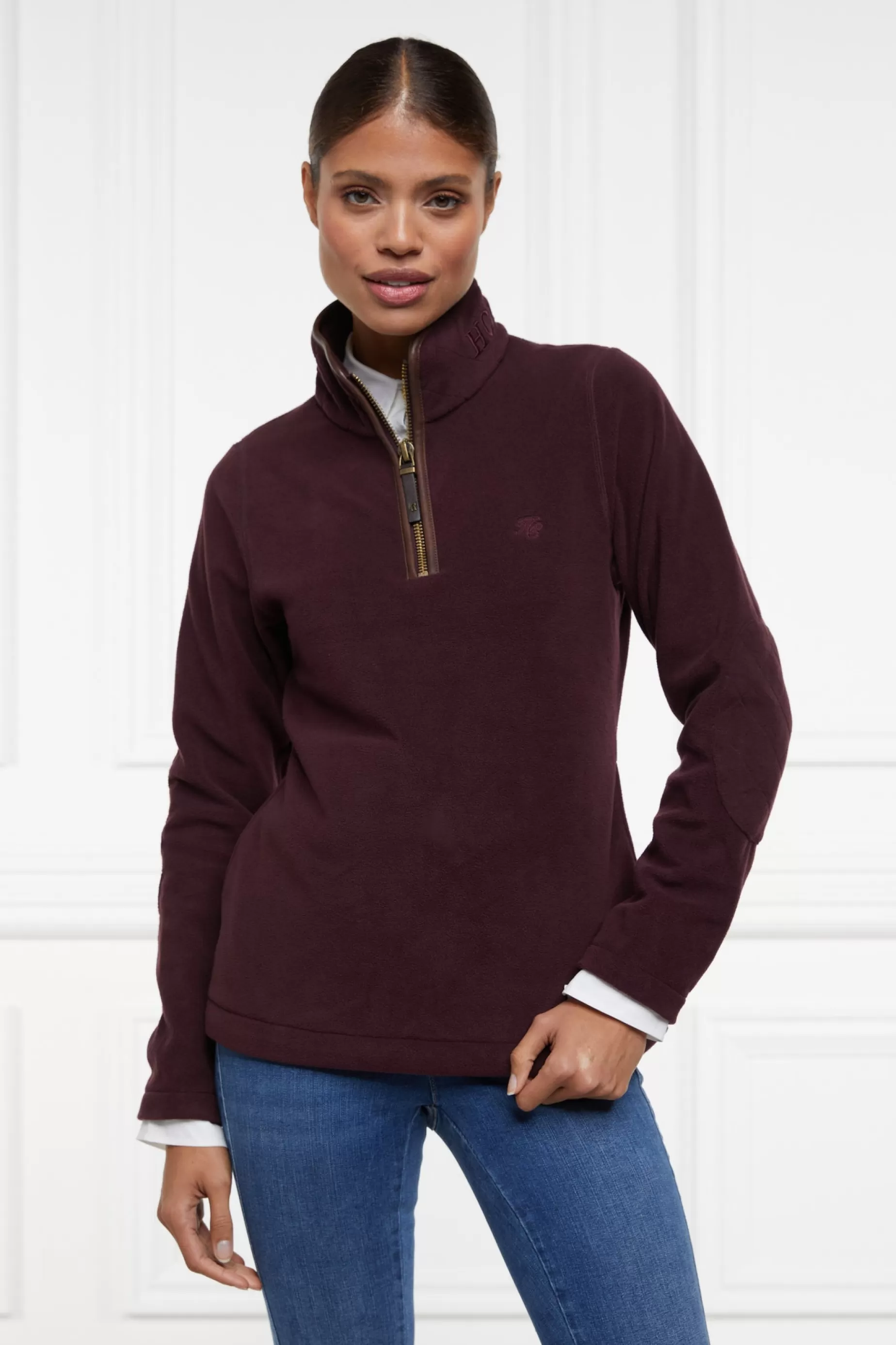 Holland Cooper Fleeces | Shop By Product>Country Fleece Half Zip Mulberry