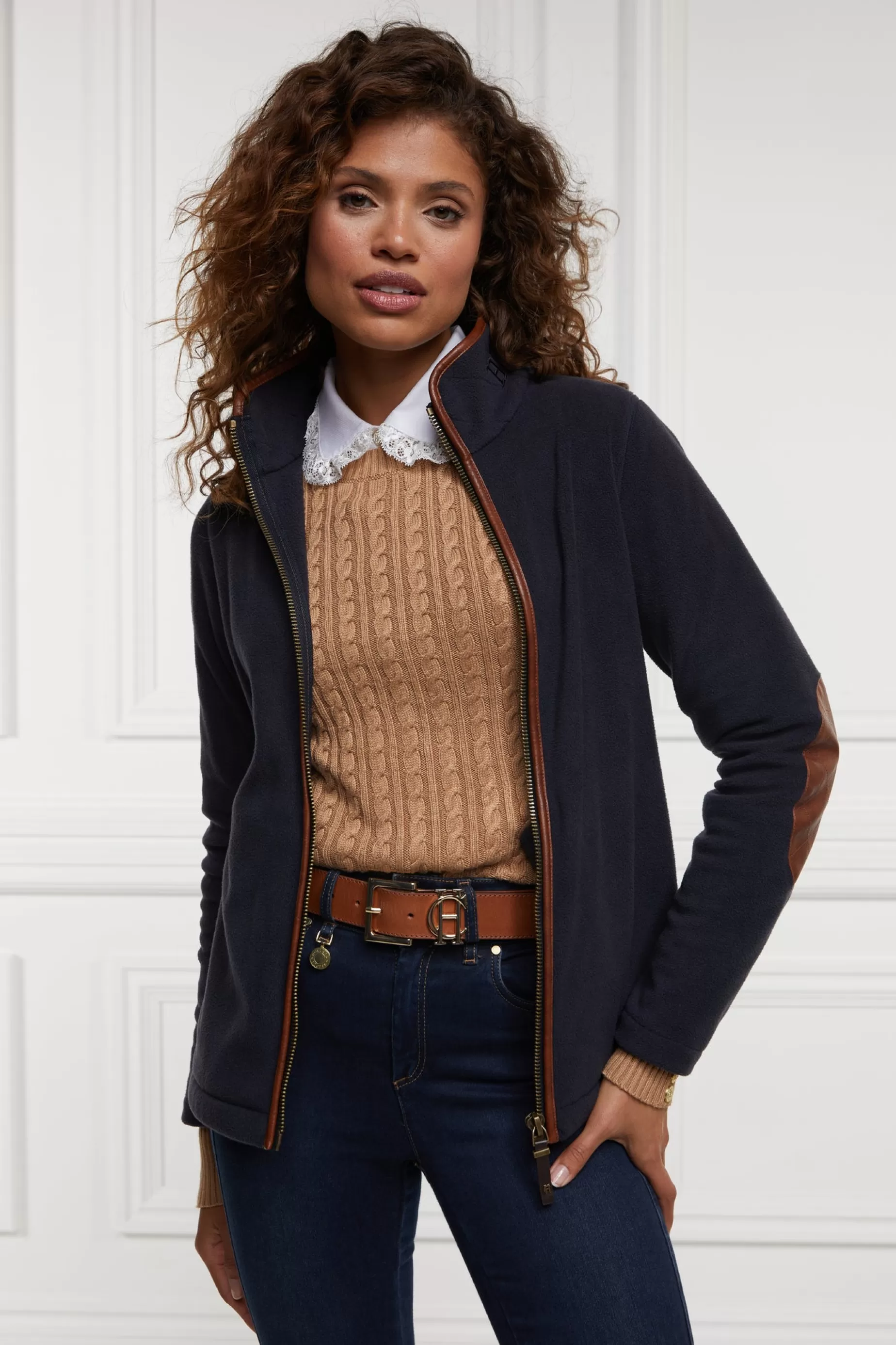 Holland Cooper Gifts For Her | Jackets>Country Fleece Jacket Ink Navy