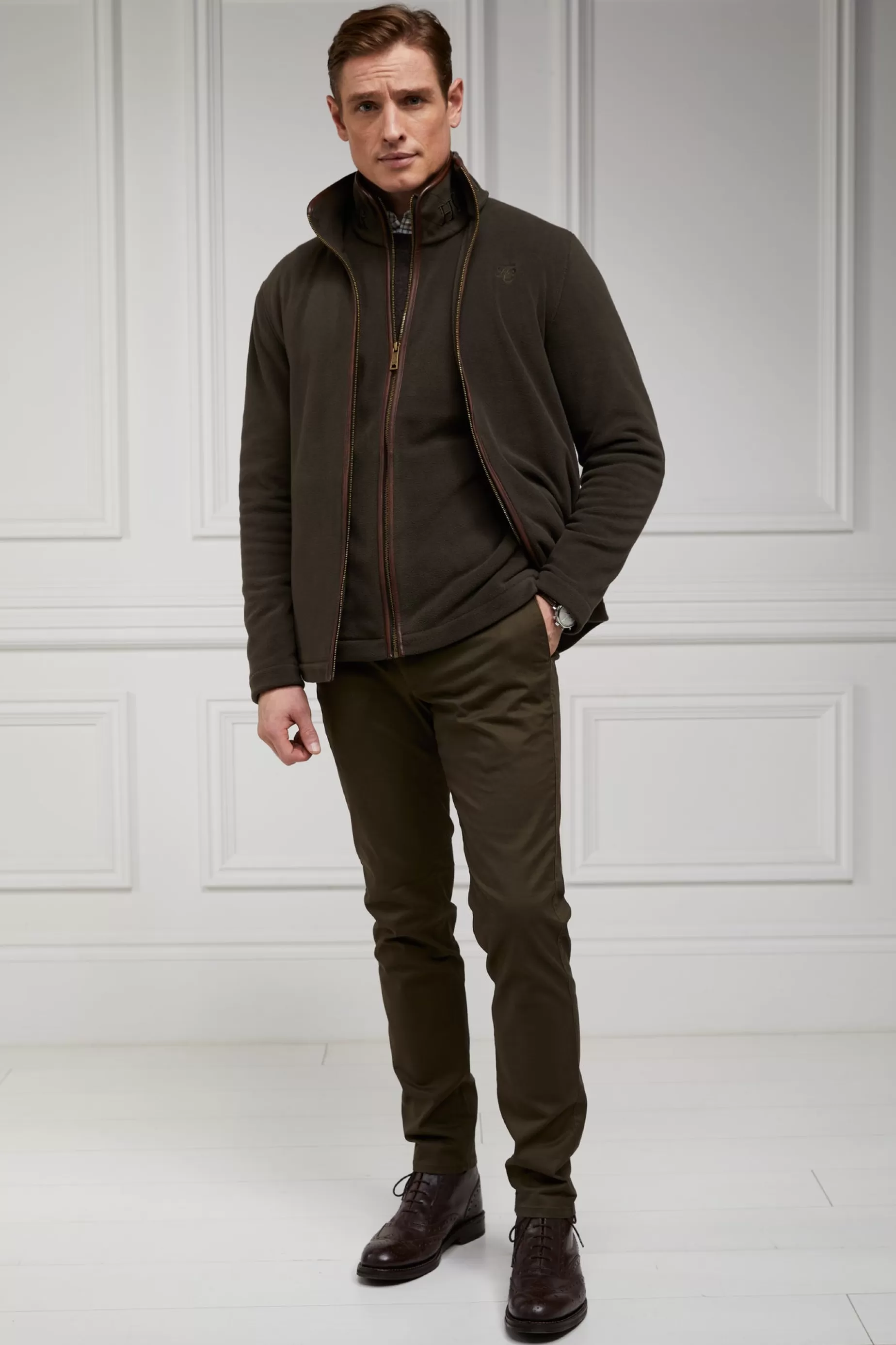 Holland Cooper Gifts For Him | Fleeces>Country Fleece Jacket Khaki