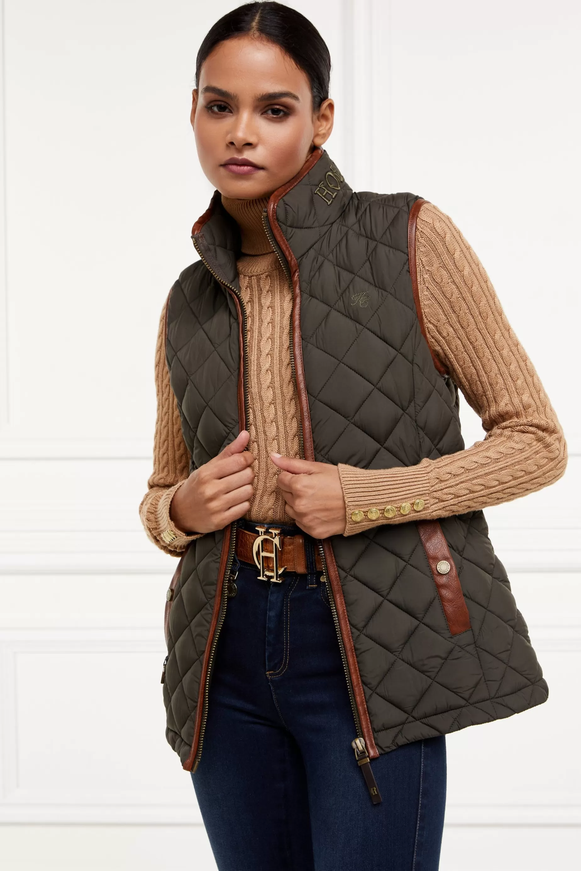 Holland Cooper Gilets | Country Collection>Country Quilted Gilet Heritage Khaki