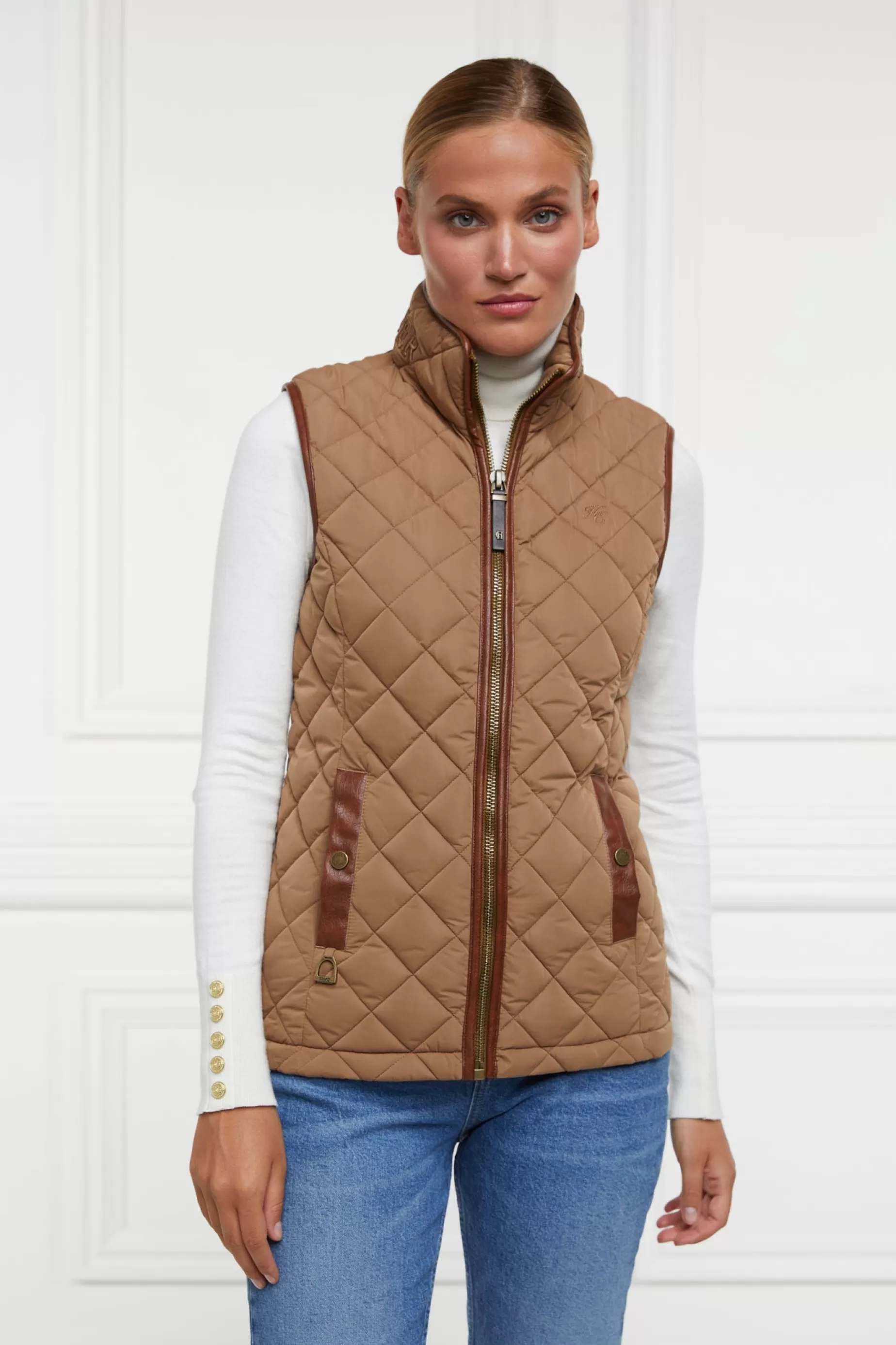 Holland Cooper Bestsellers | Gilets>Country Quilted Gilet Coffee