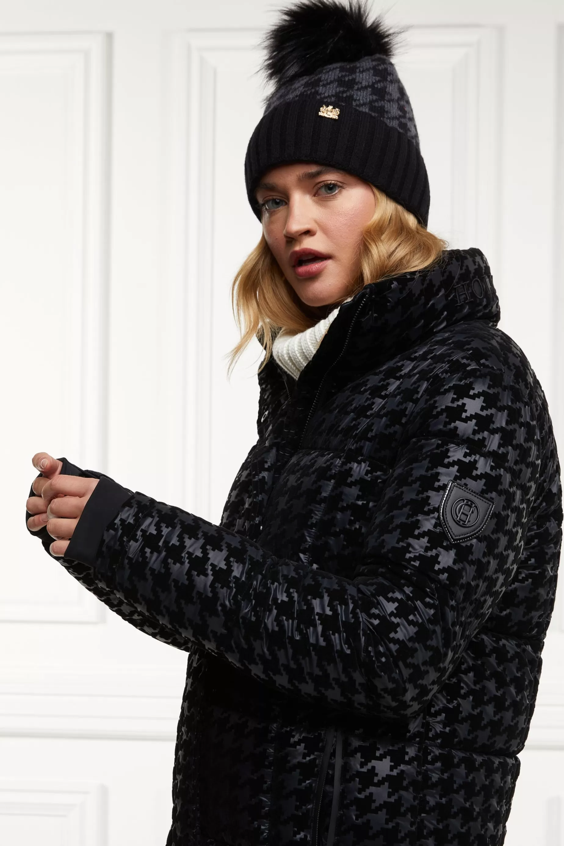 Holland Cooper Coats | Jade's Top Picks>Crawford Longline Coat Mono Houndstooth