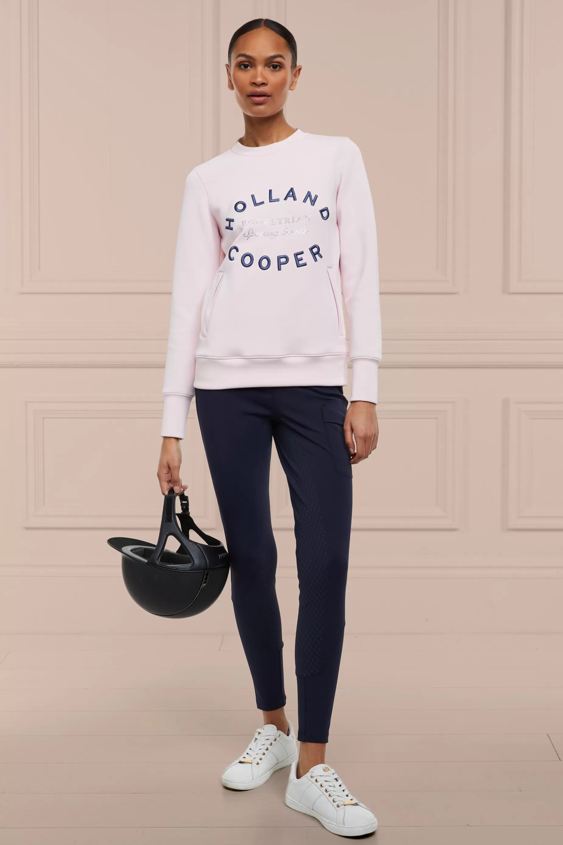 Holland Cooper Shop By Product | Equestrian Casualwear>Crystal Crew Neck Sweat Blush