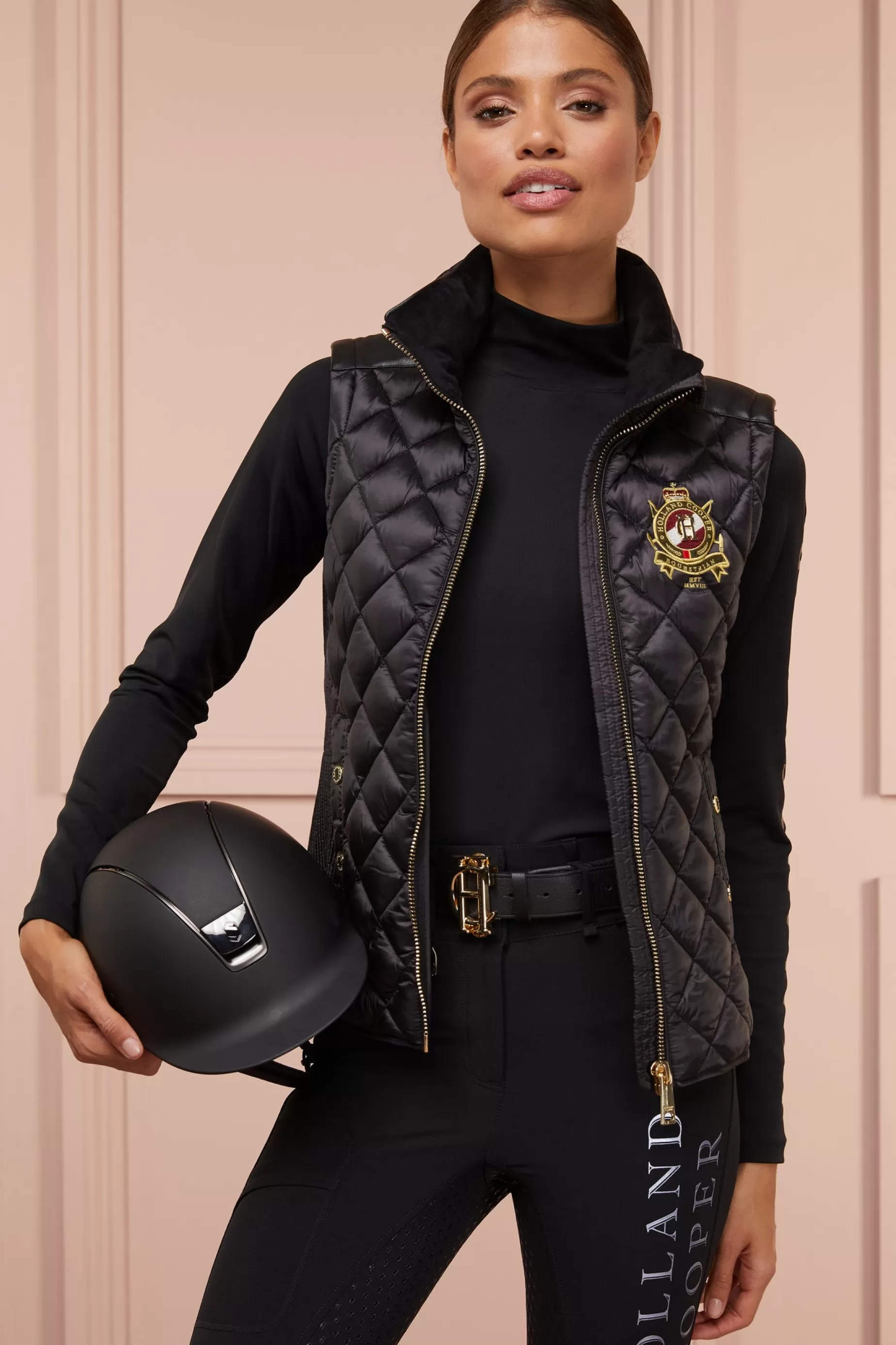 Holland Cooper Gilets | Bestsellers>Diamond Quilt Classic Gilet Black