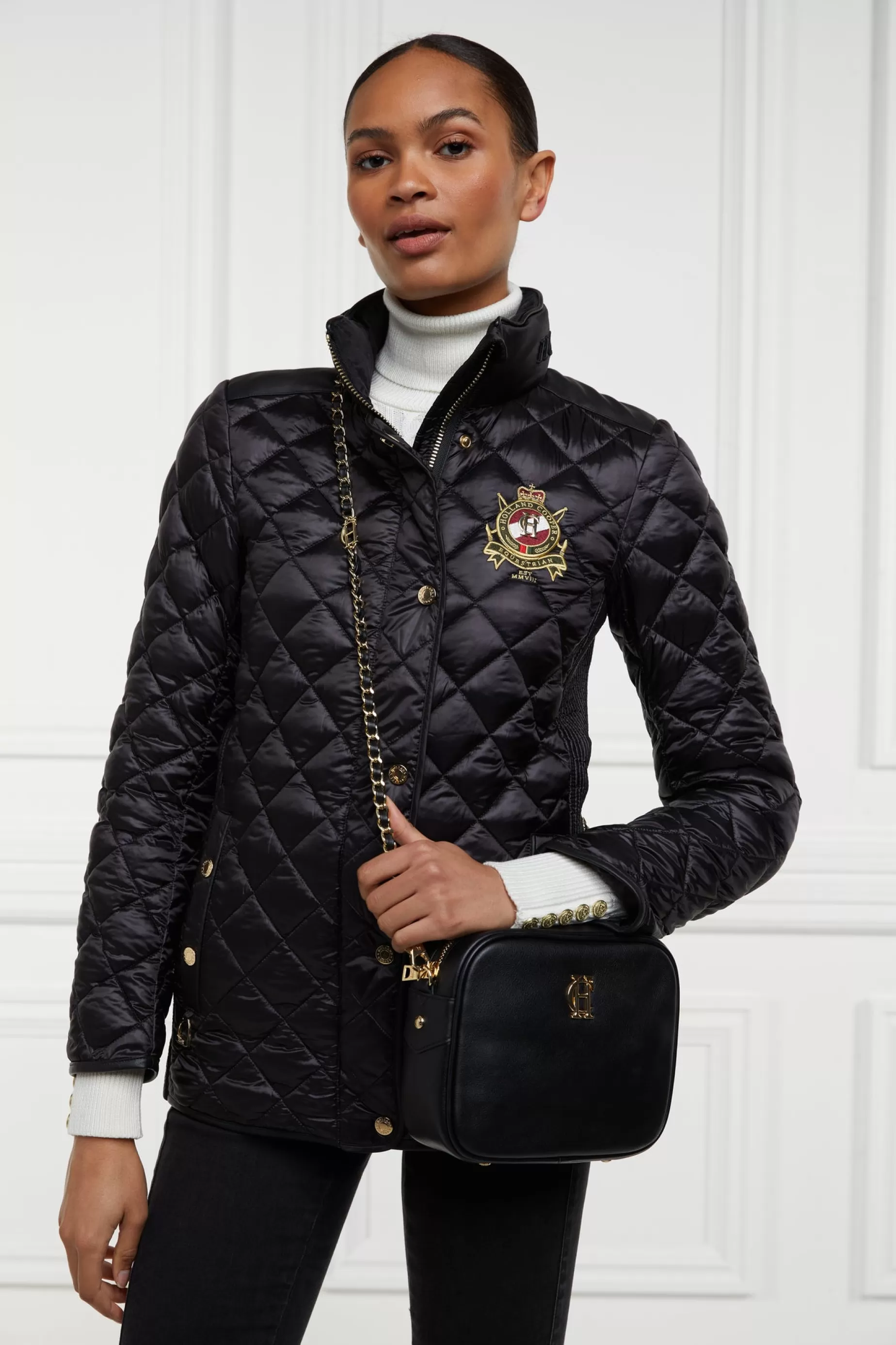 Holland Cooper Jackets>Diamond Quilt Classic Jacket Black