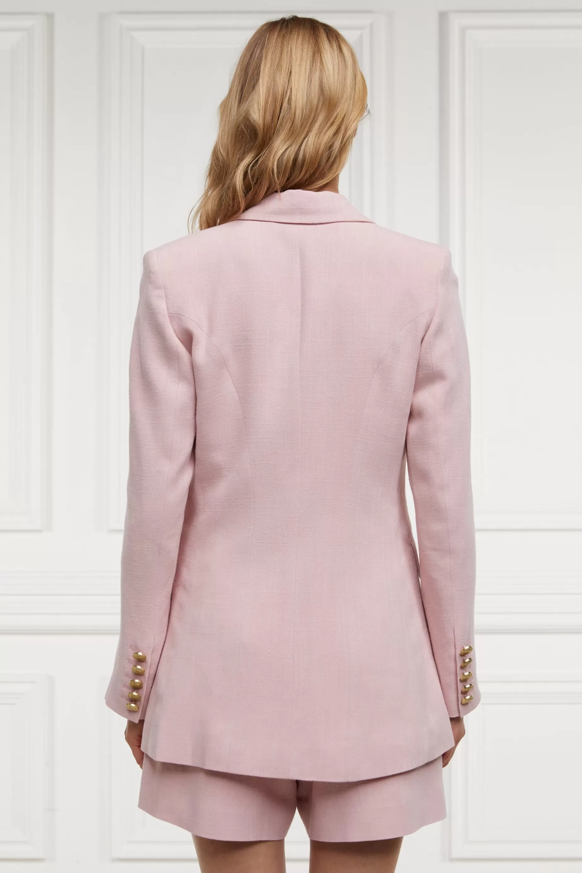 Holland Cooper Gifts For Her | Blazers>Double Breasted Blazer Pink Linen