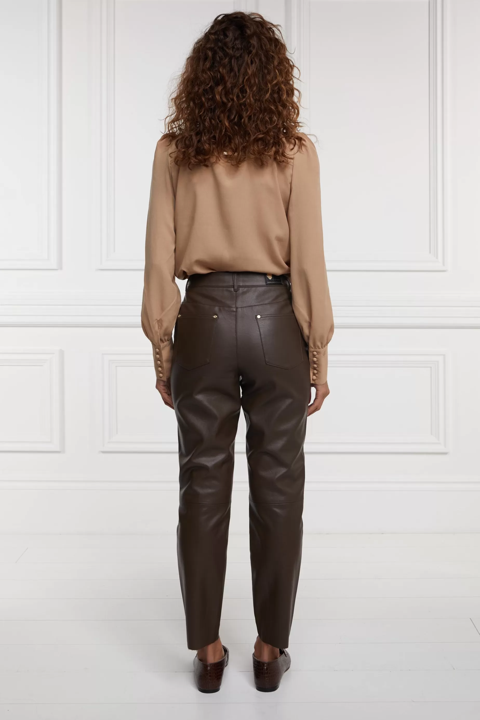 Holland Cooper Trousers>Dunwick Faux Leather Pant Tobacco