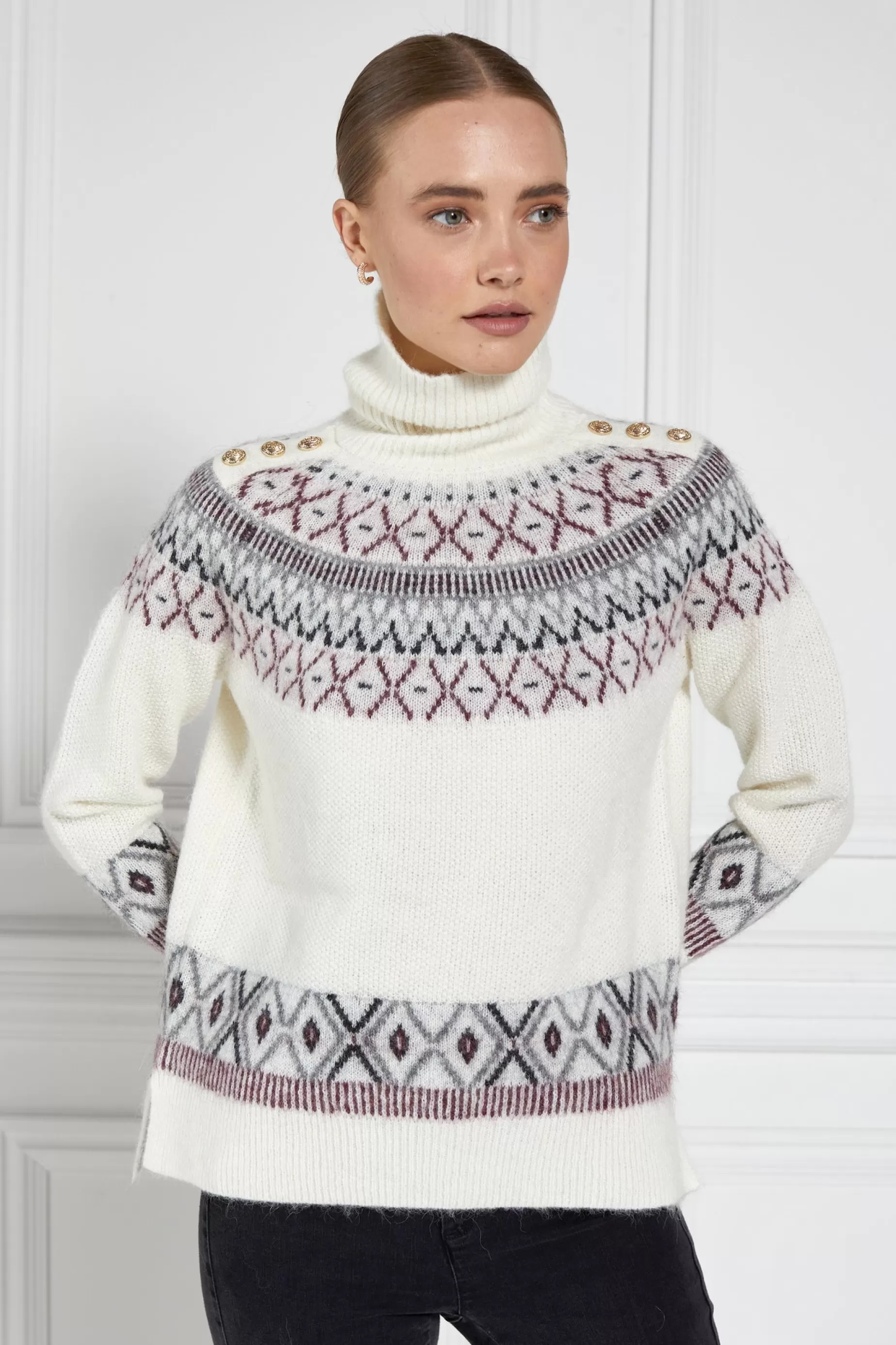 Holland Cooper Knitwear | Après Ski>Fairisle Knit Cream