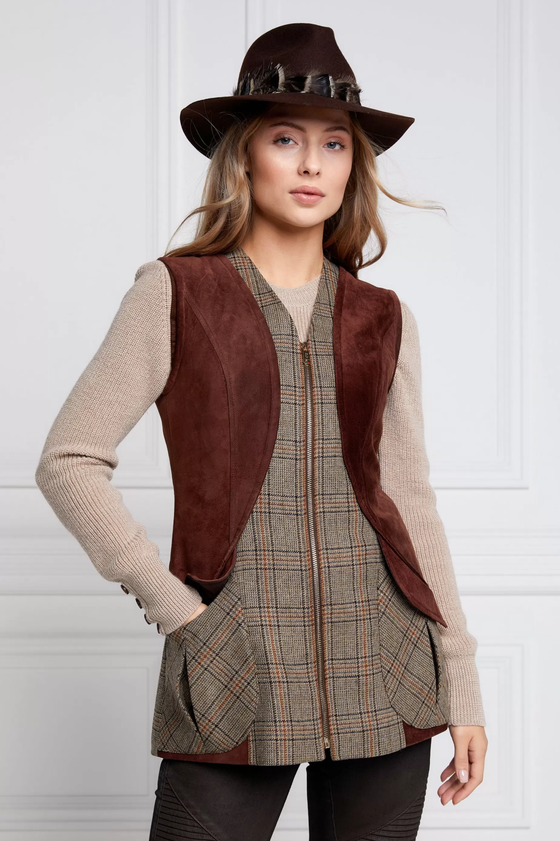 Holland Cooper Gilets | Country Collection>Field Vest Bourbon Tweed