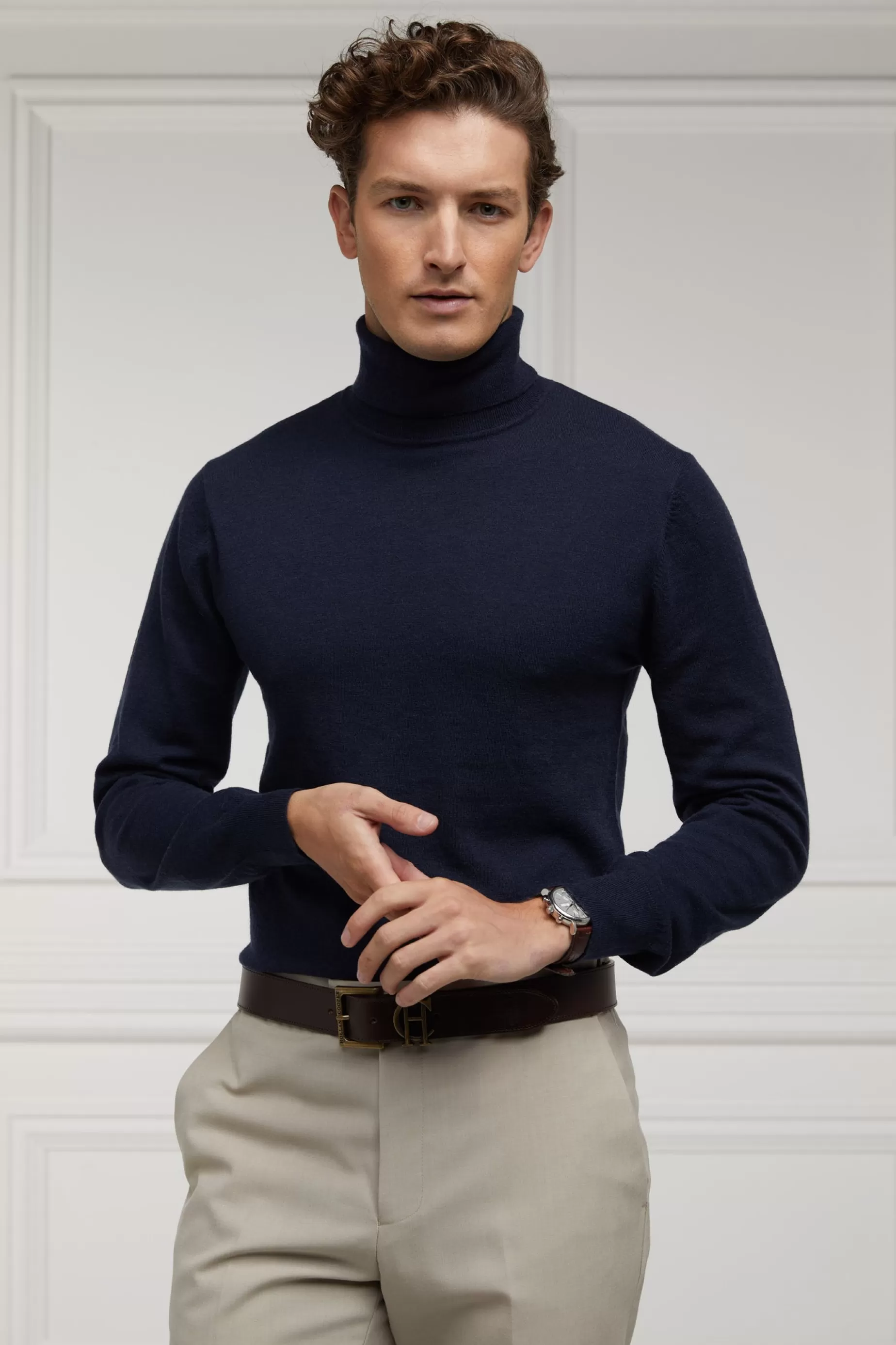 Holland Cooper Shop By Product | The City Break Edit>Fine Roll Neck Knit Navy