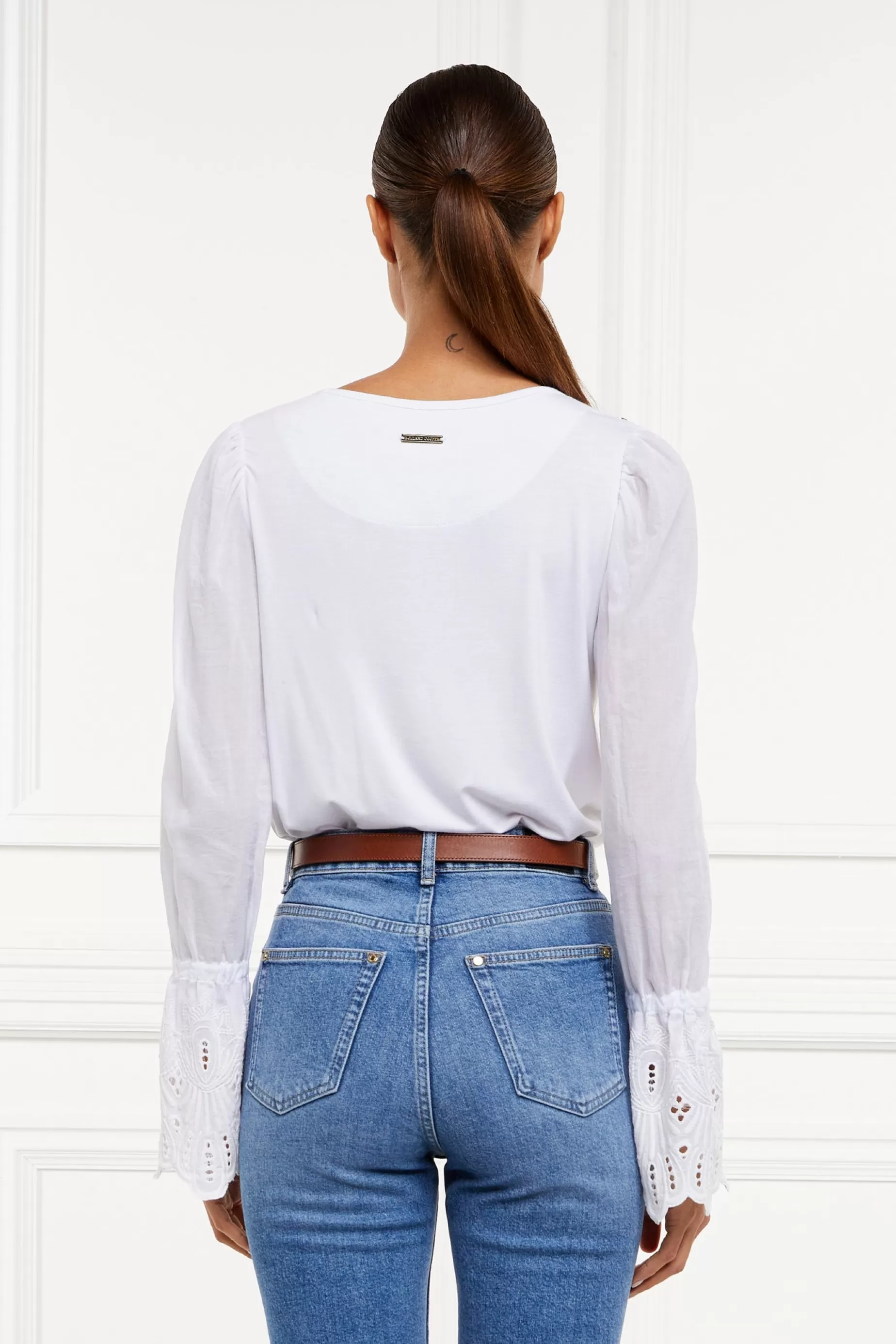 Holland Cooper Gifts For Her | Shirts & Blouses>Francesca Jersey Blouse White